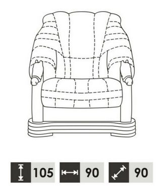 JVmoebel Sofa Antik Stil Ledersofa Couch Sofagarnitur 3+1 Italienisches Leder, Made in Europe