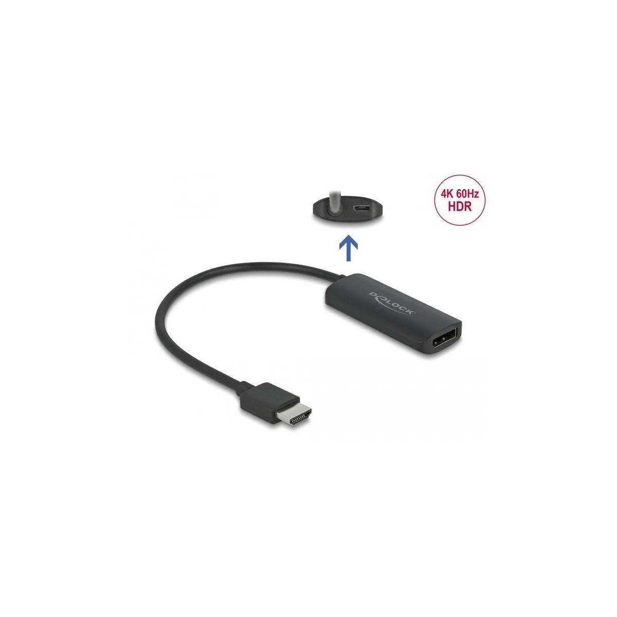 Delock Adapter HDMI-A Stecker zu DisplayPort Buchse 4K 60 Hz Computer-Kabel, HDMI, HDMI (100,00 cm)
