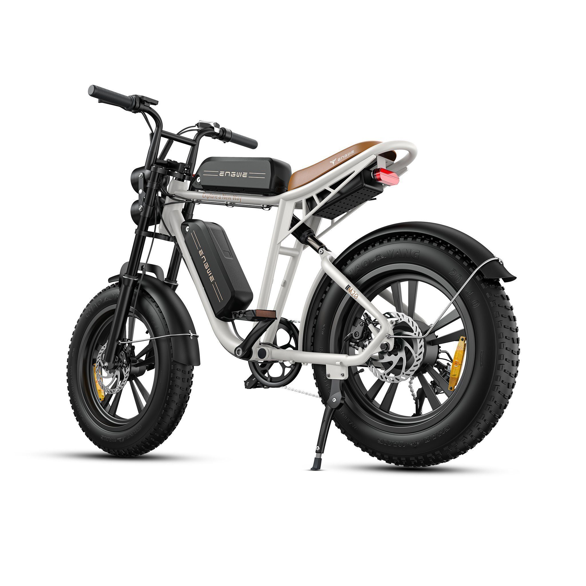 DOTMALL E-Bike 20 Zoll Mountainbike M20 Doppelbatterie 48V 26Ah, Hinterer Motor weiß