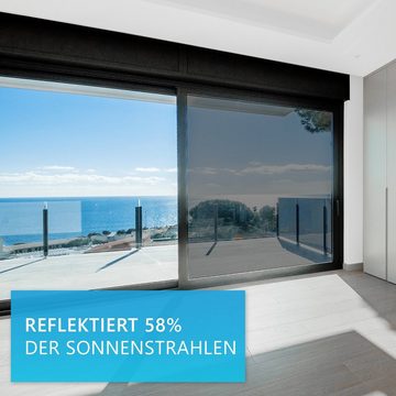 Fensterfolie Sonnenschutz Fensterfolie NYVIScreen - Selbstklebende Spiegelfolie, NYVI, abdunkelnd, Sonnenschutz, 99% UV-Schutz, 55% Wärmereflektion, Sichtschutz