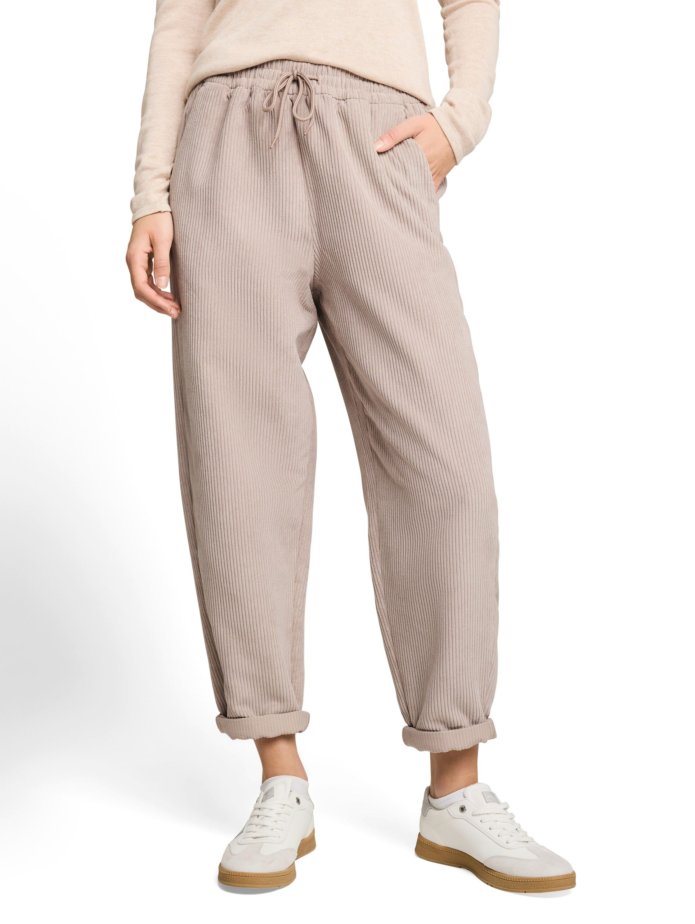 TOM TAILOR Denim Stoffhose mit feiner Struktur und elastischem Bund