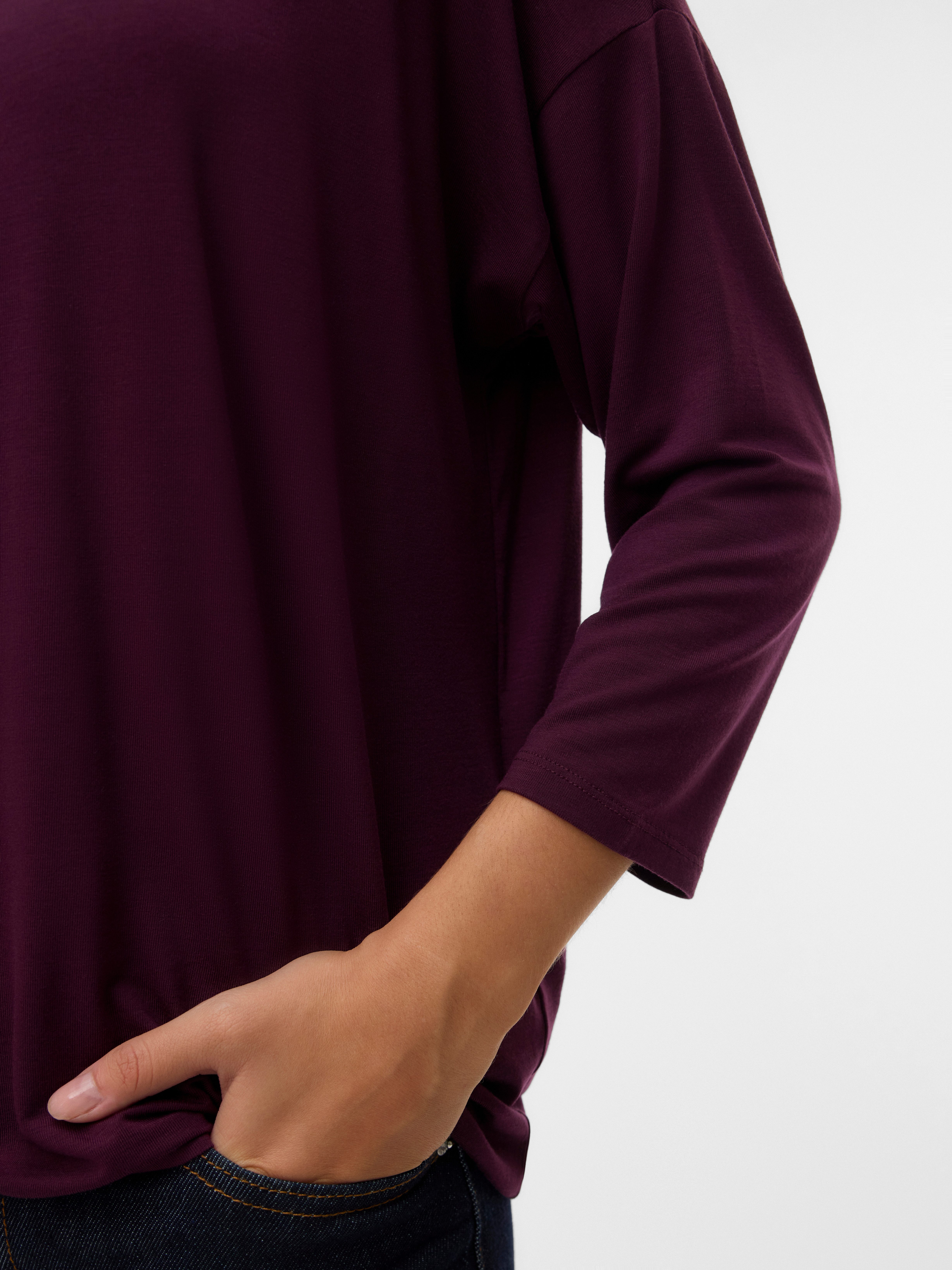 Vero Moda 3/4-Arm-Shirt VMAVA 3/4 TOP JRS GA NOOS Materialmix, regular fit