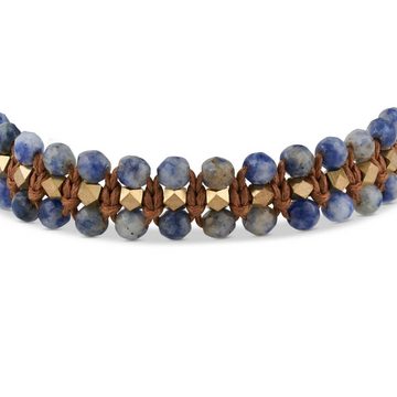 BENAVA Armband Yoga Armband - Sodalith Edelstein Perlen mit Edelstahl Elementen, Handgemacht