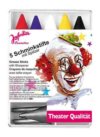 Rubie´s Theaterschminke 5 Karneval Schminkstifte, Schminkset für alle klassischen Karnevalsmotive