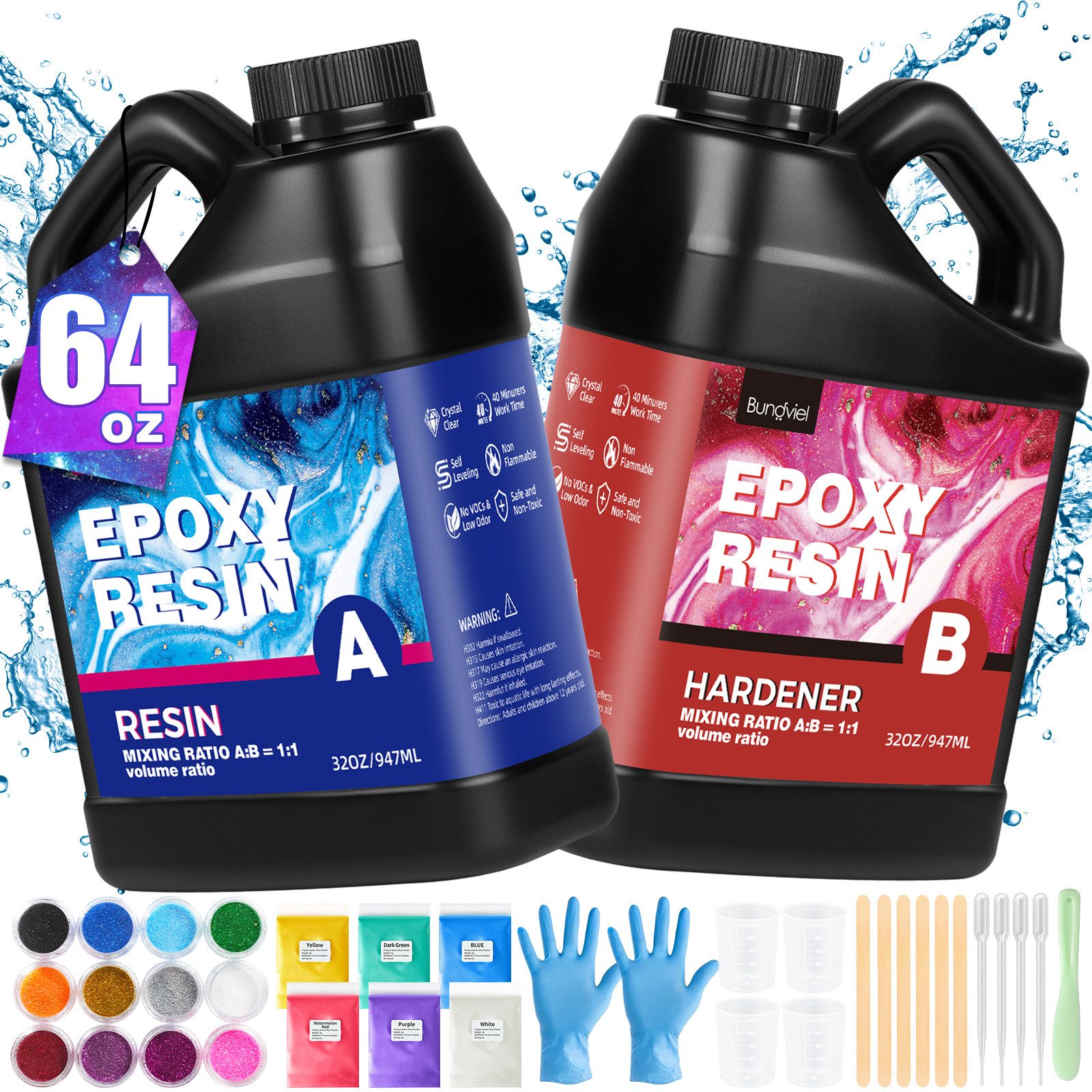 YI Epoxidharz 64OZ Bulk Epoxidharz, super klares blasenfrei Epoxidharz & Harde