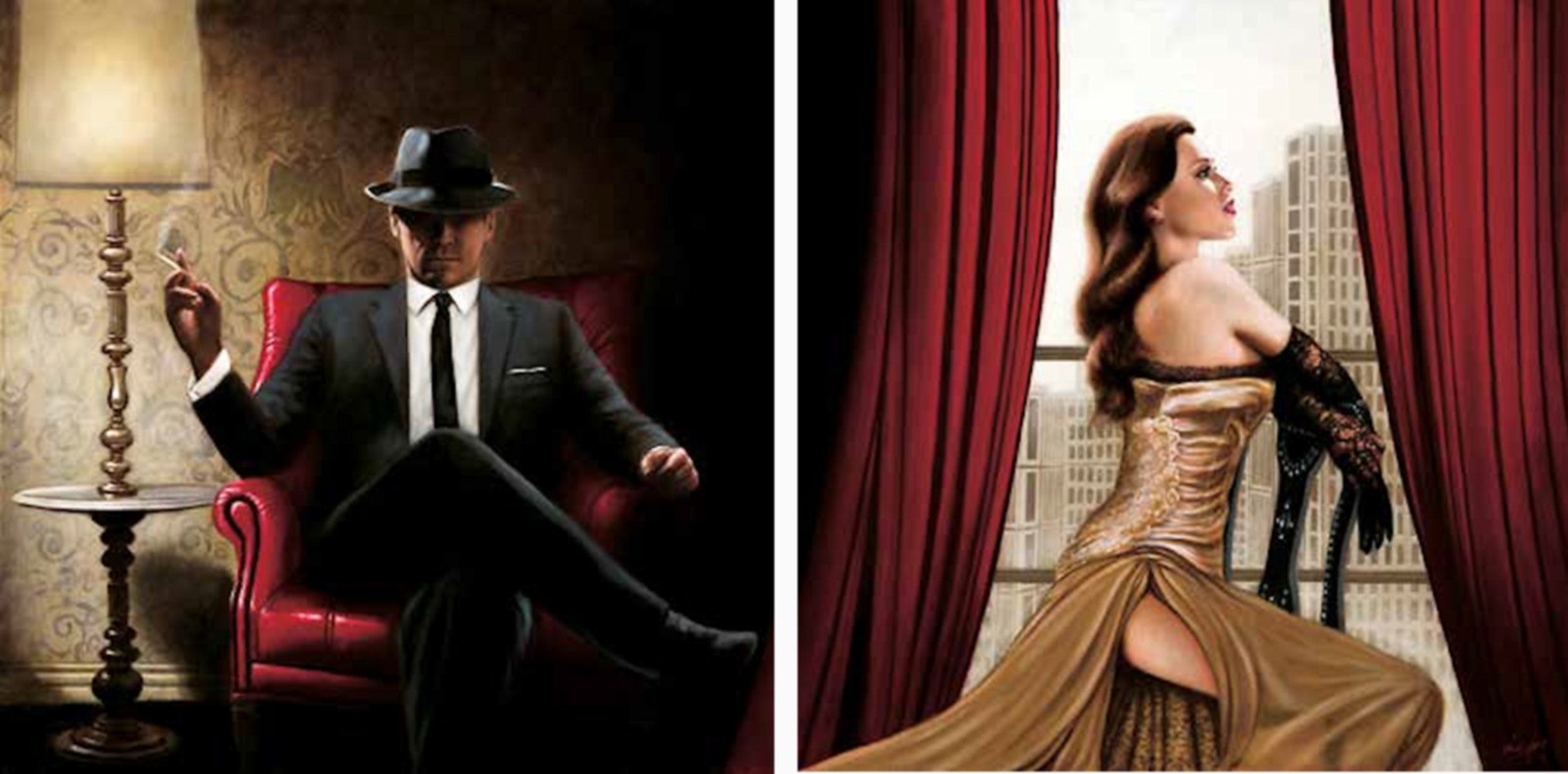 Home affaire Kunstdruck »John Silver, Black Tie, high Heels«, 2-tlg.-Otto