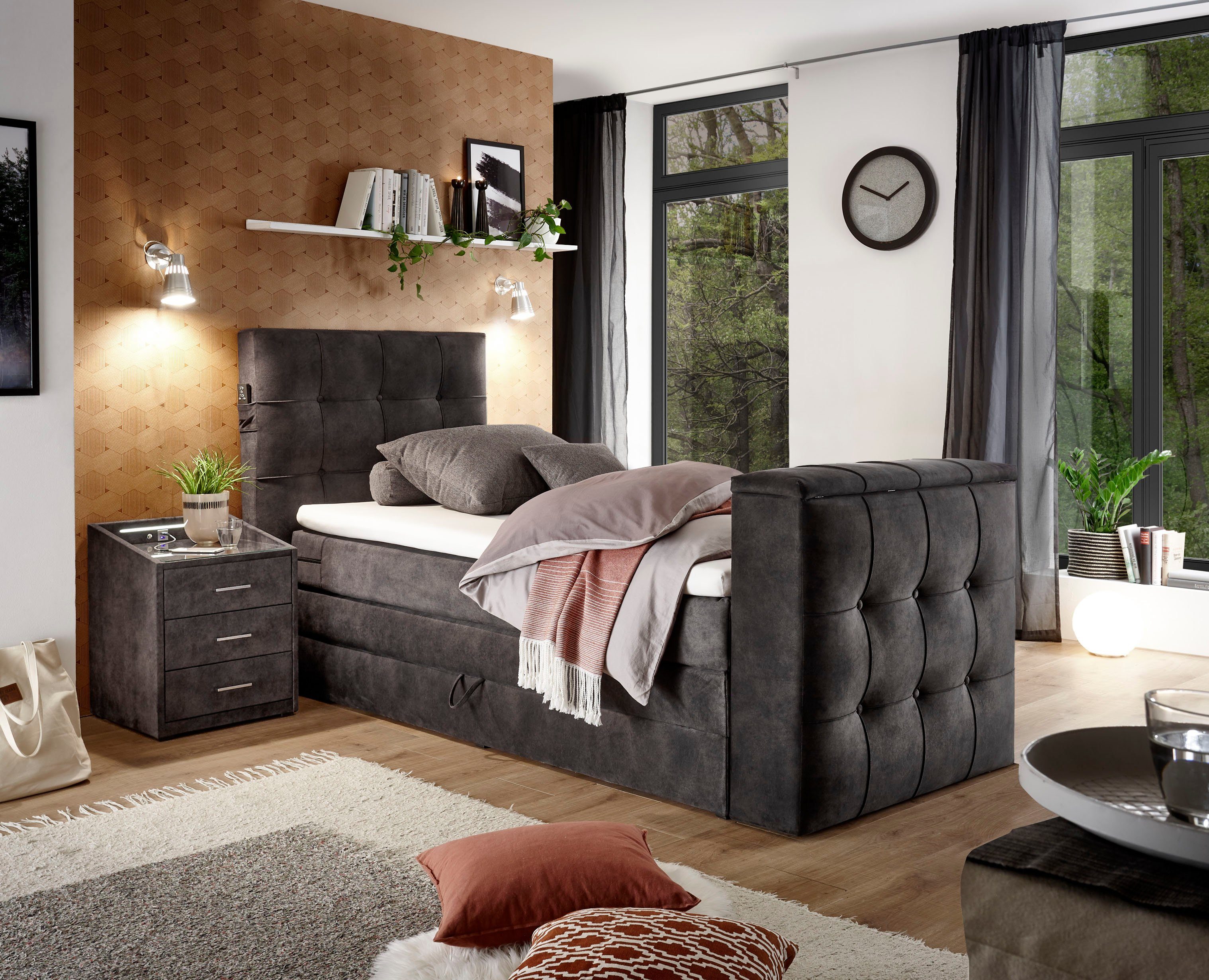 set one by Musterring Boxspringbett "Richmond", mit Duo-Matratze (H2/H3), v günstig online kaufen