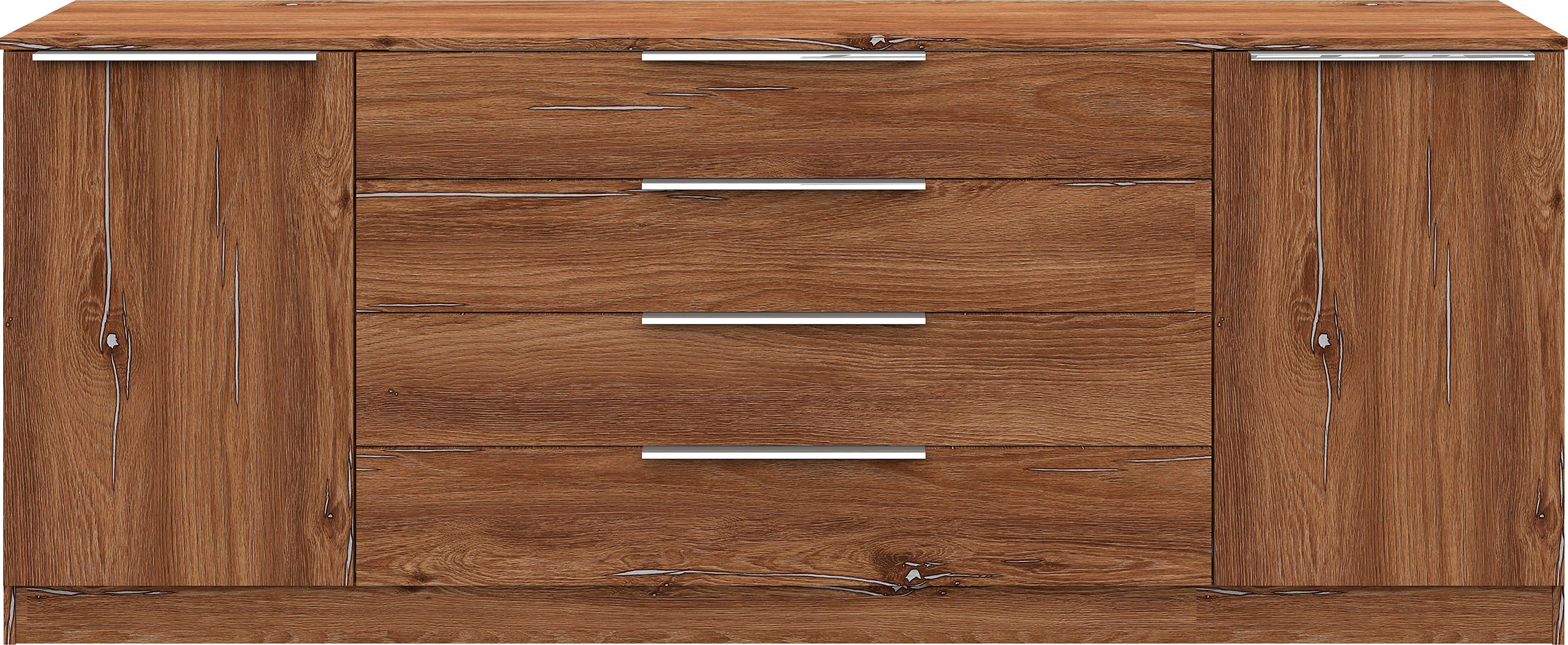 borchardt Möbel Kommode Oliva, Kommode mit Metallgriffen, Breite 200 cm, mit 4 Schubkästen
