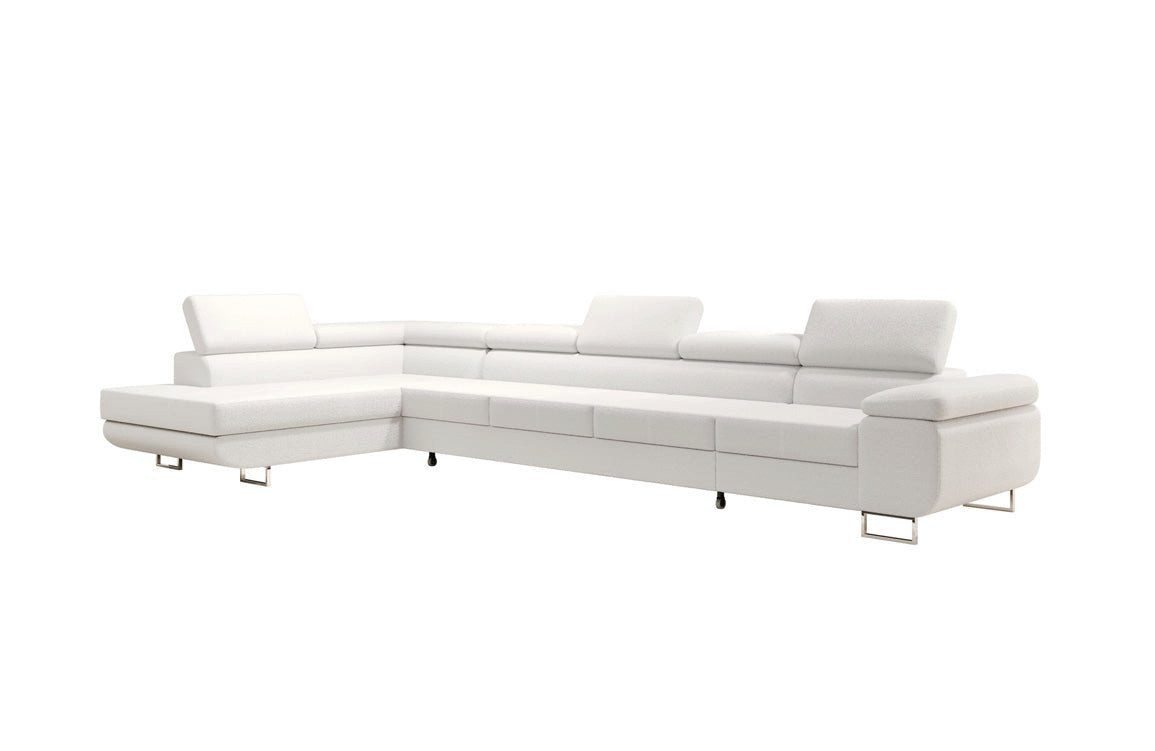 Luxusbetten24 Schlafsofa Designer Sofa Maxi in Bouclé, mit Schlaffunktion und Stauraum