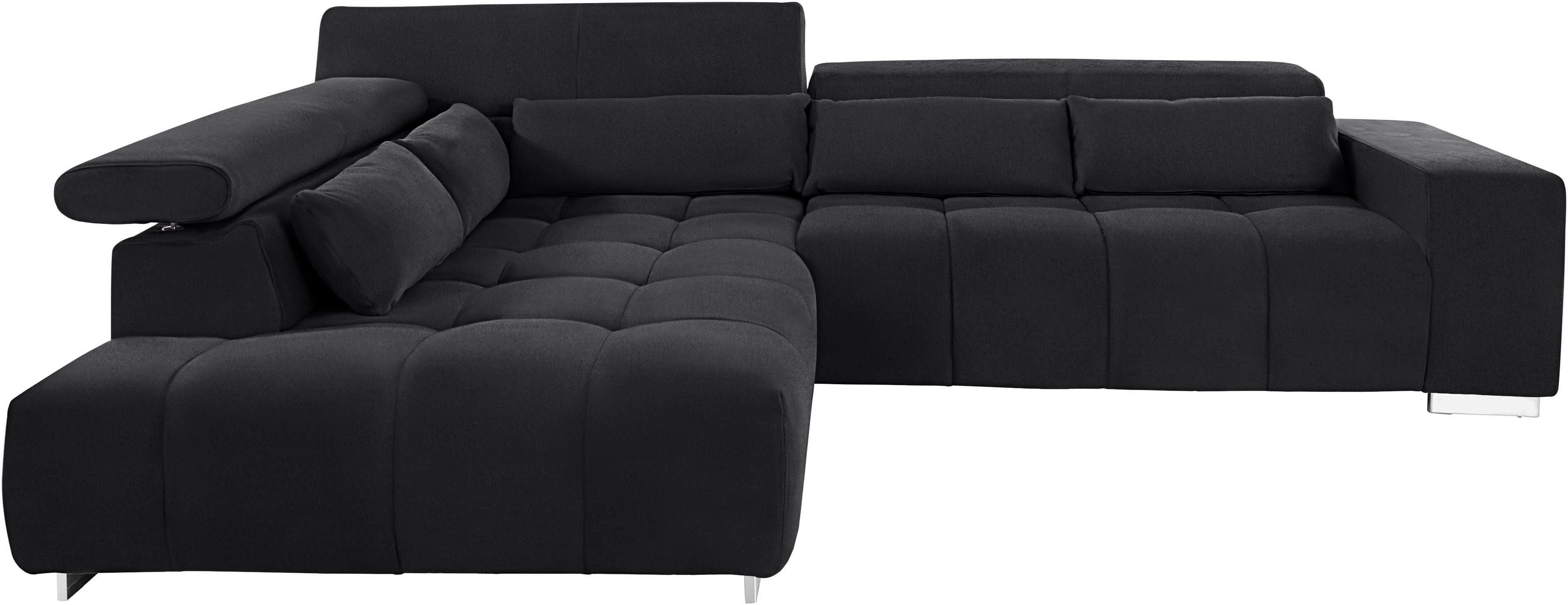 COTTA Ecksofa Orion L-Form, B: 310 cm, Kopfteilverstellung & 5 Nierenkissen