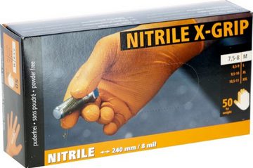 Kerbl Nitril-Handschuhe Nitril Einmalhandschuh X-Grip, 50 Stück, Grüße L