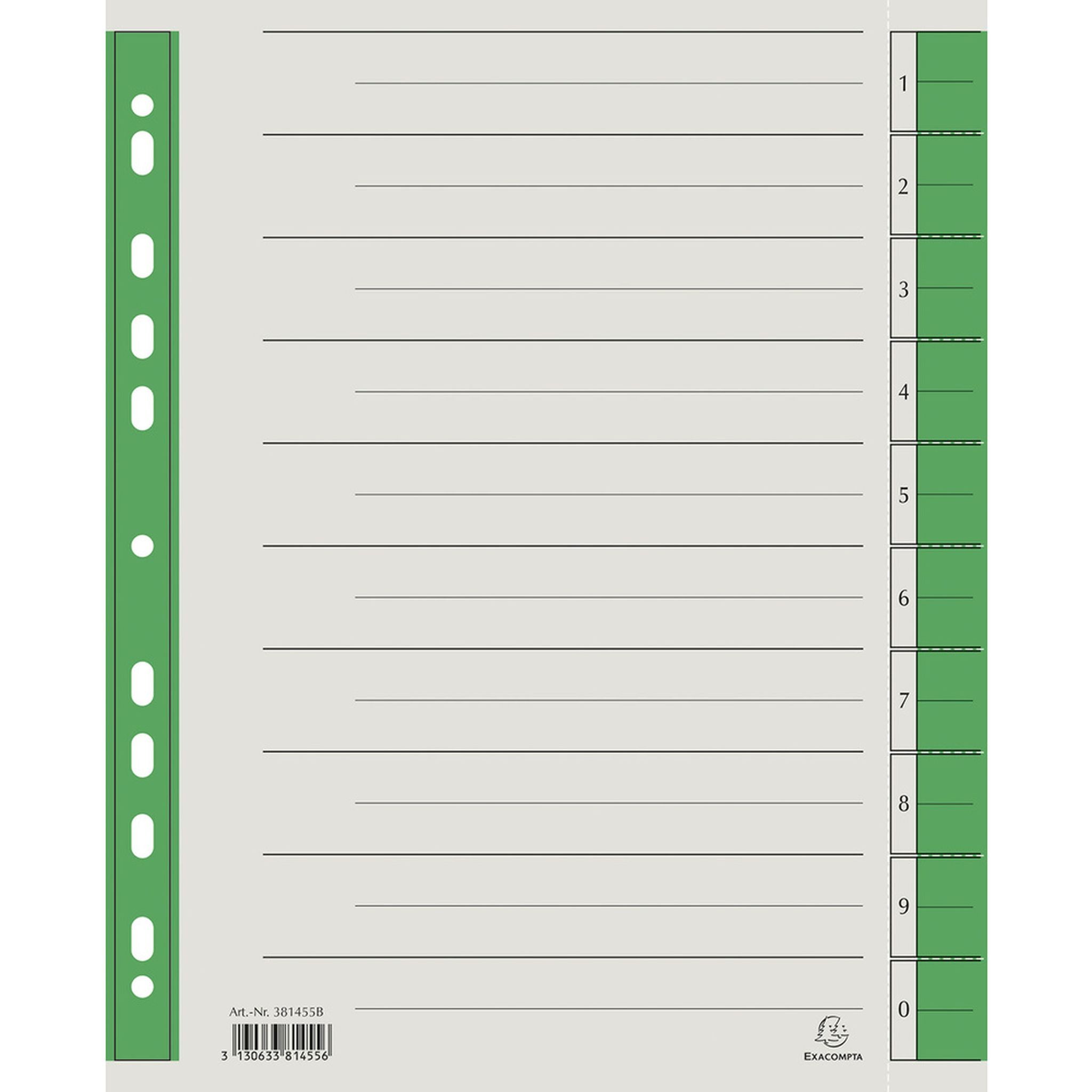 Brause Aktenordner Brause Trennblatt Mikroperf 230g/qm grün