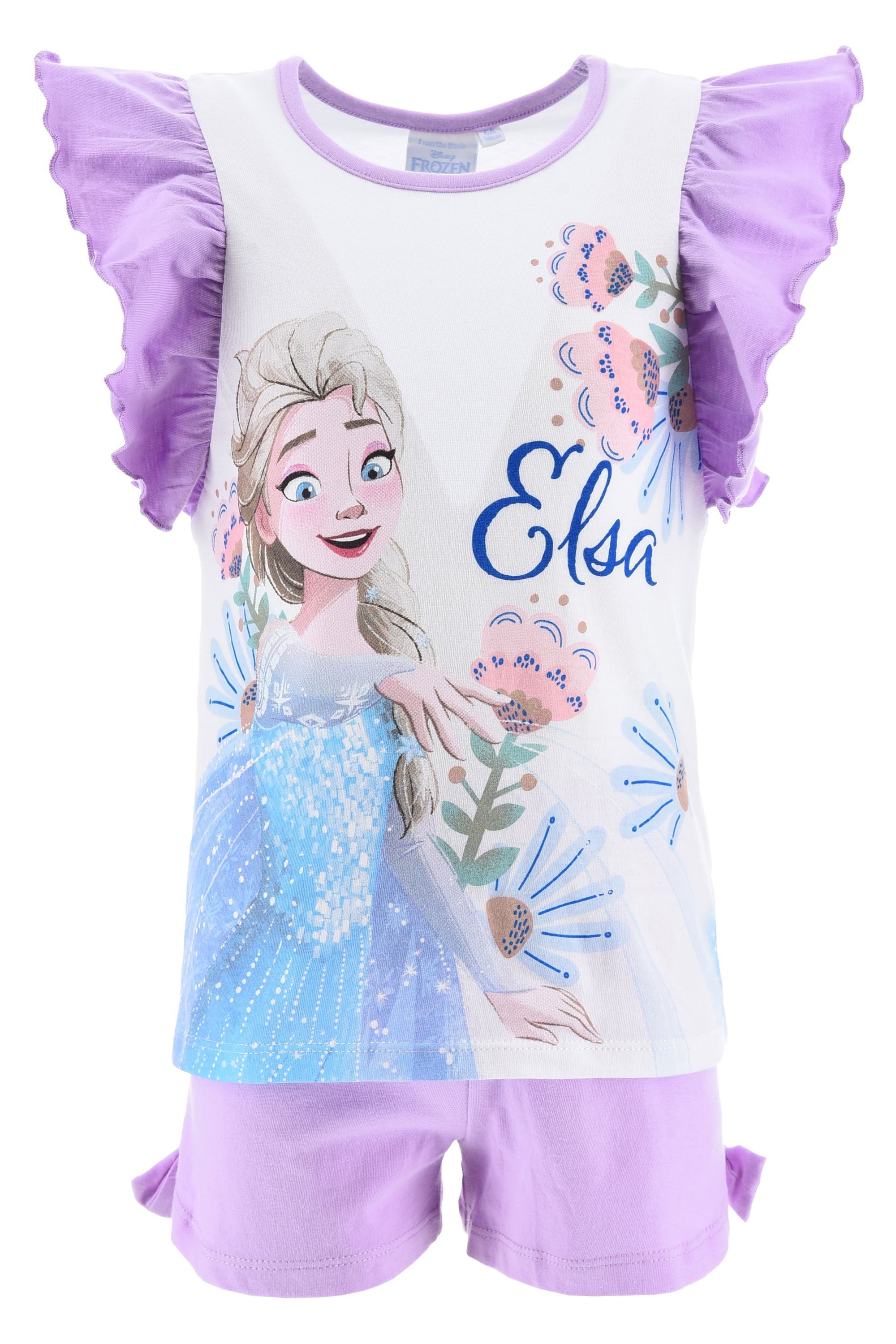 Frozen Schlafanzug Eiskönigin Anna und Elsa Pyjama kurzer Schlafanzug (Anna & Elsa) mit Anna und Elsa