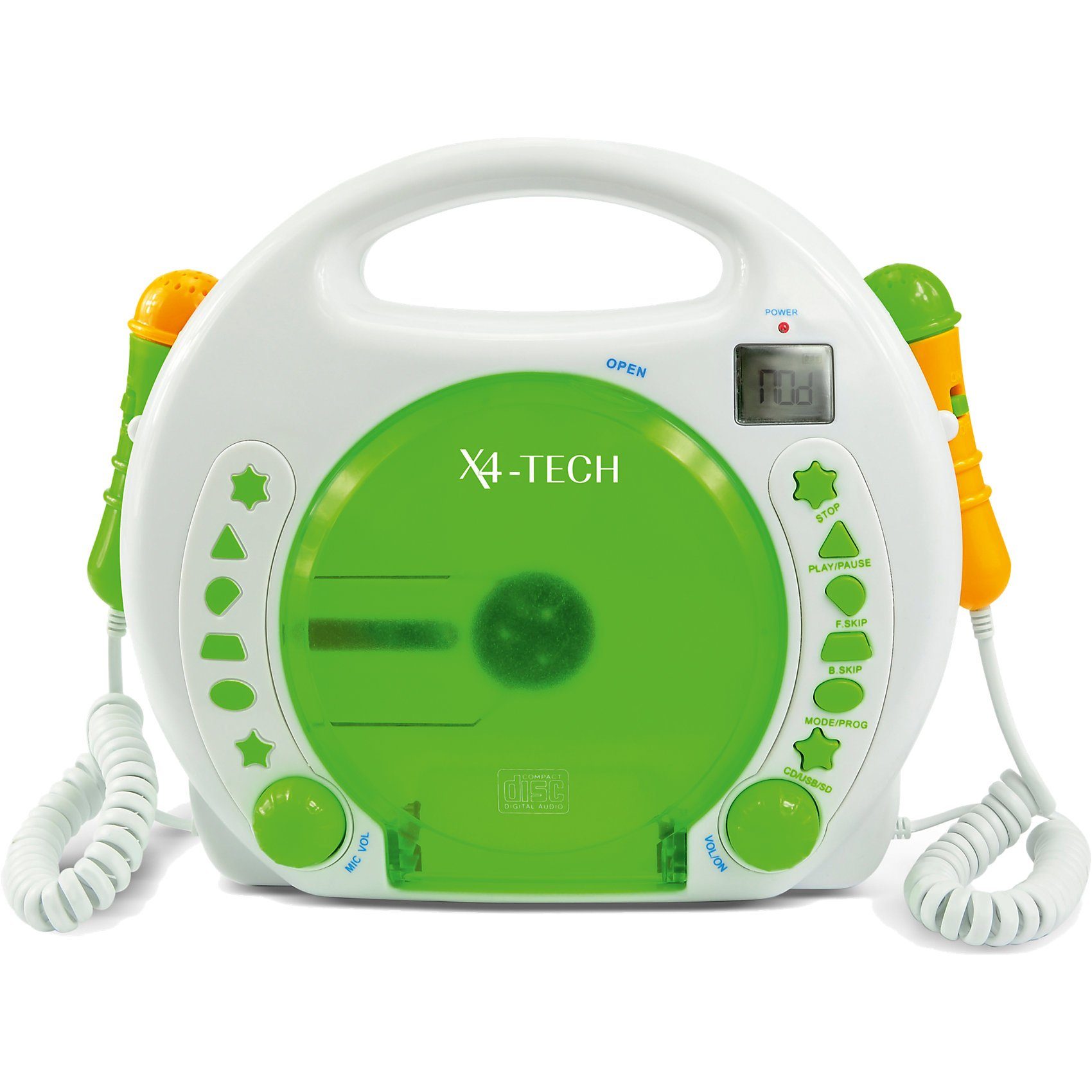 X4TECH Kinder CDPlayer Bobby Joey mit Akku, USB / MP3 und Mikrofon