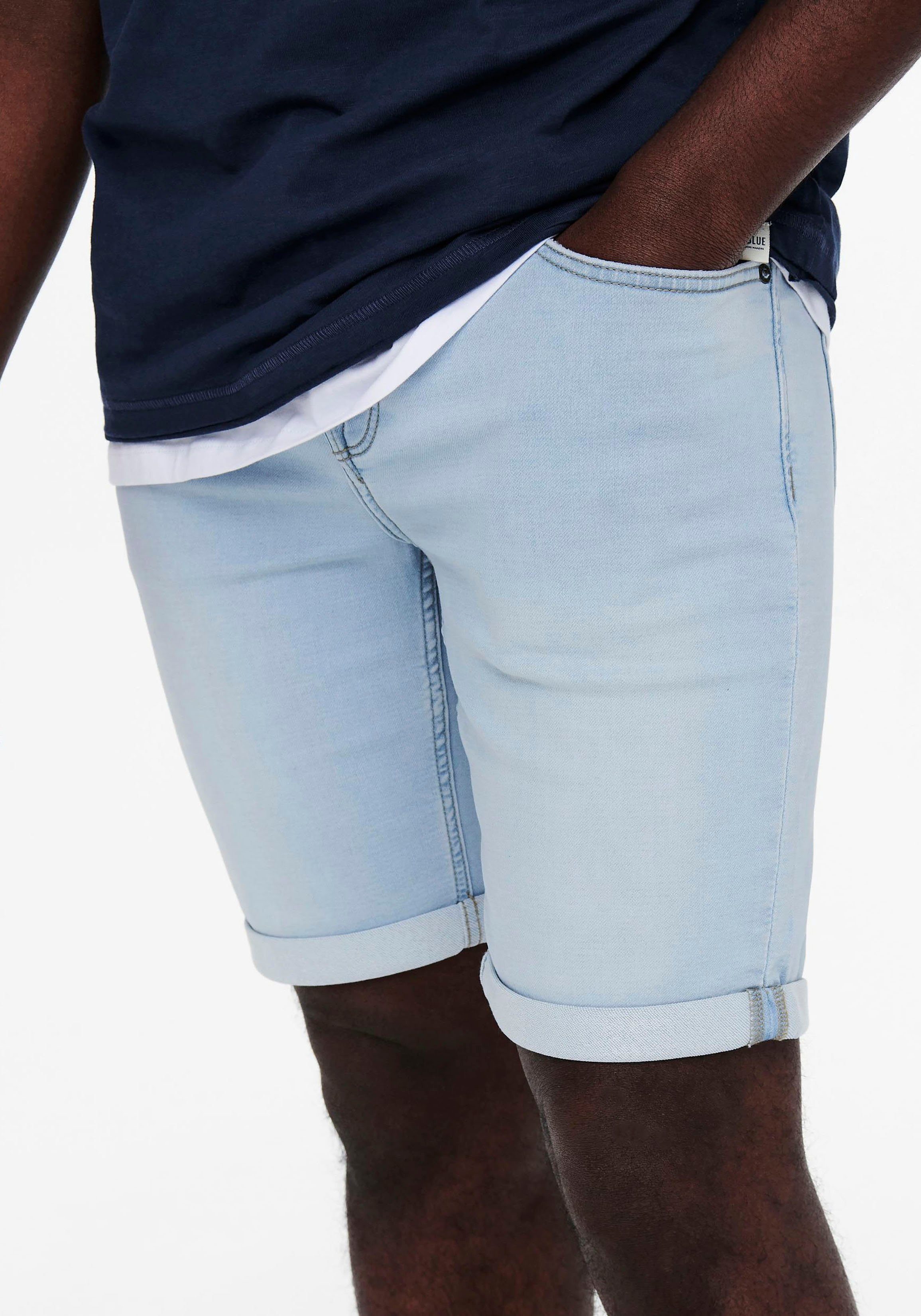 ONLY & 5189 DNM ONSPLY blue Denim NOOS BLUE SHORTS LIGHT Jeansshorts SONS