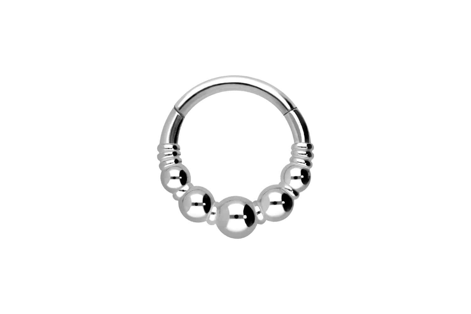 Piercing-Set Chirurgenstahl Segmentring Clicker 5 KUGELN