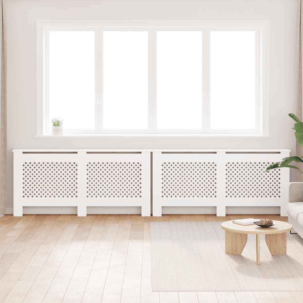 vidaXL Heizkörper Heizkörperverkleidungen 2 Stk. Weiß 172×19×81,5 cm MDF