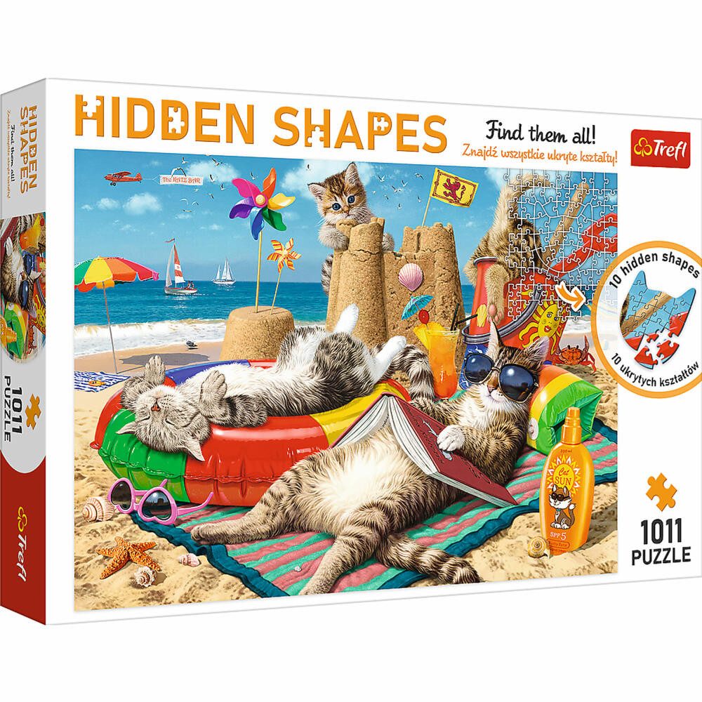 Trefl Puzzle Hidden Shapes Katzen Urlaub, 1011 Puzzleteile