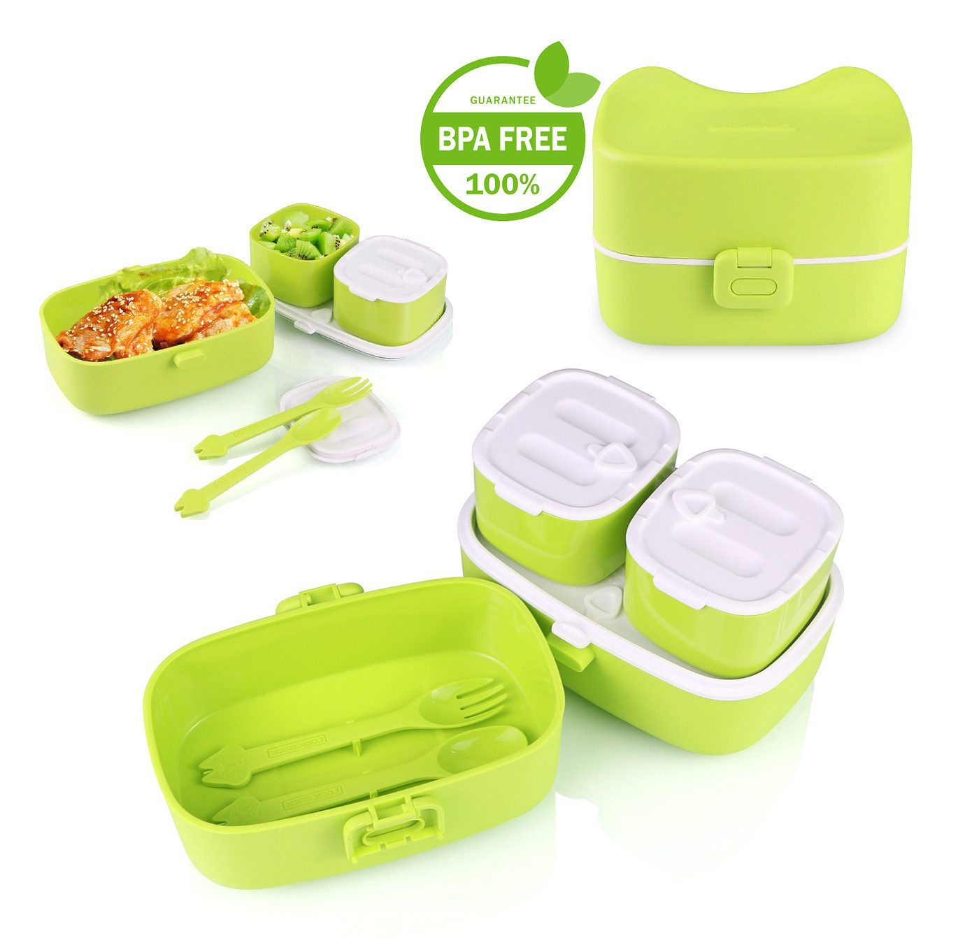 majoma Lunchbox LunchFresh Pro: Premium Lunchbox-Set mit Besteck für unterwegs, (Kopmakt, Lunchbox mit Besteck), BPA-freie Materialien, auslaufsicher, mikrowellengeeignet