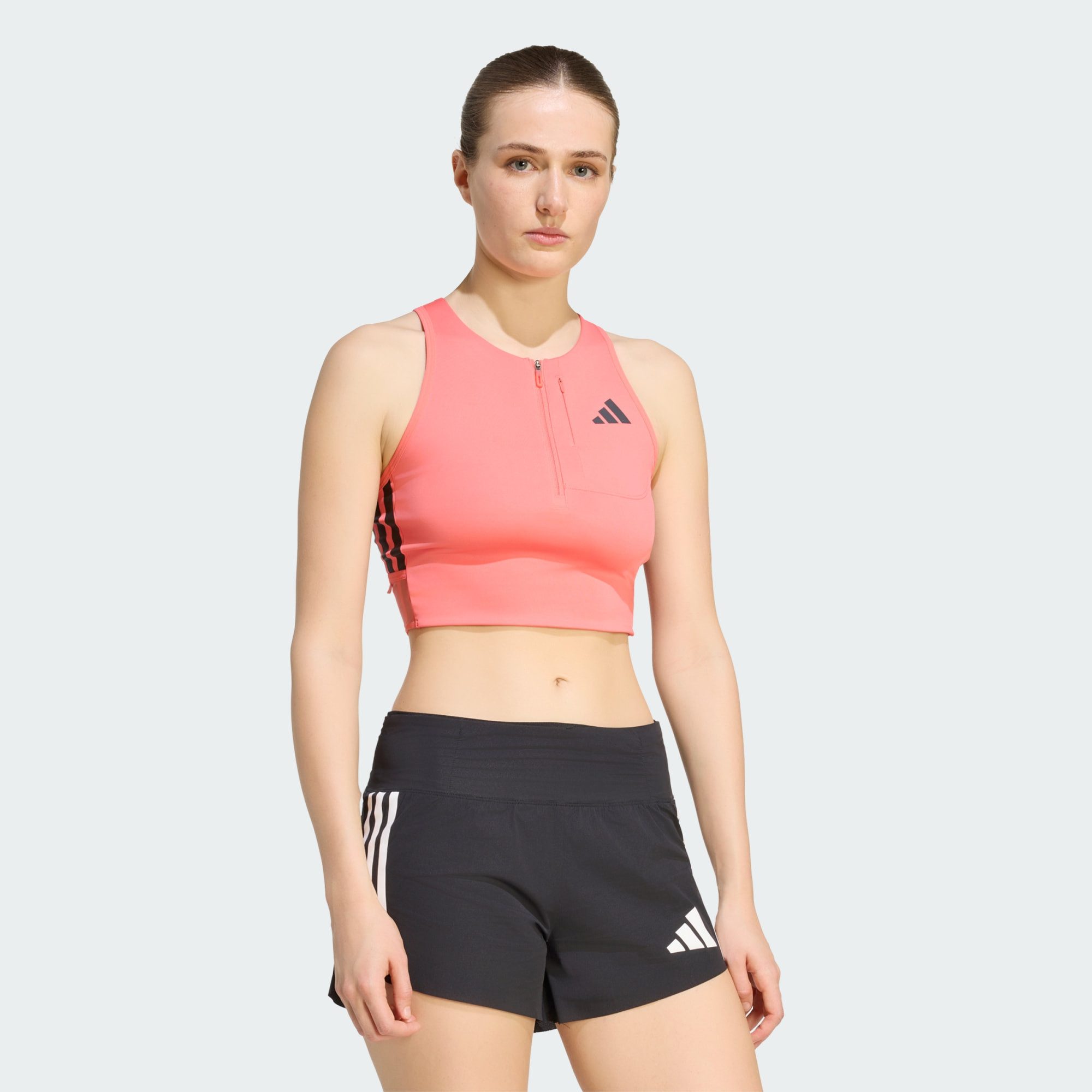 adidas Performance Trainingstop ADIZERO RUNNING CROP-TOP, GELTASCHE (1-tlg)