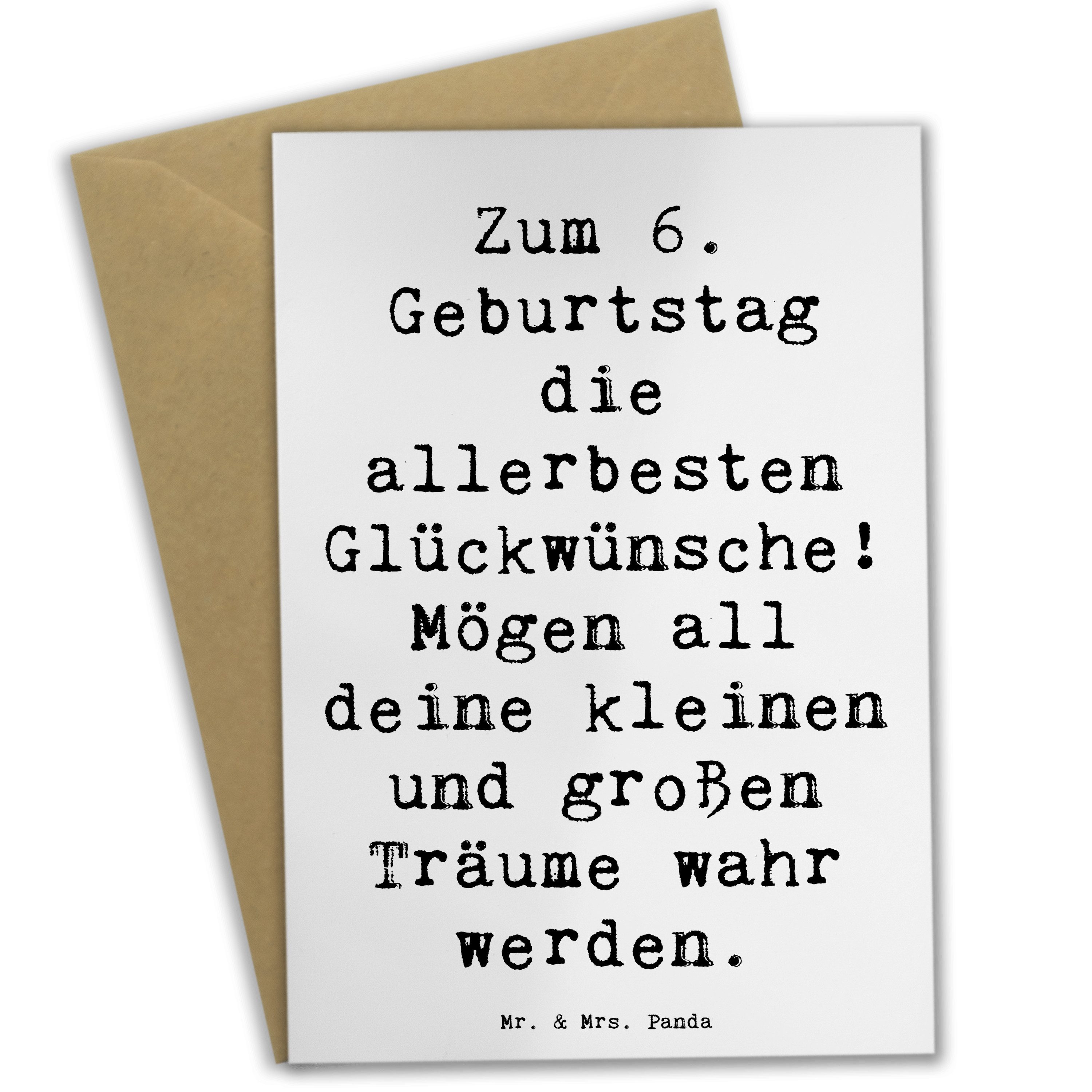 Grußkarte Spruch 6. Geburtstag Glückwünsche - Weiß - Geschenk, besonderer Tag