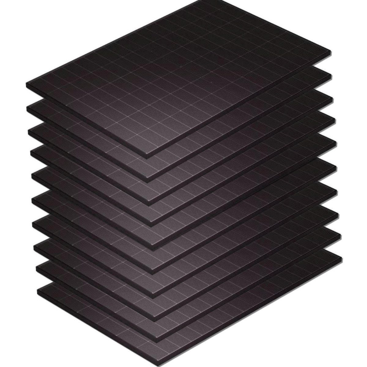 SunPro Solarmodul 10x 500Wp SunPro Photovoltaik Solarmodule Bifazial Glas-Glas FullBlack