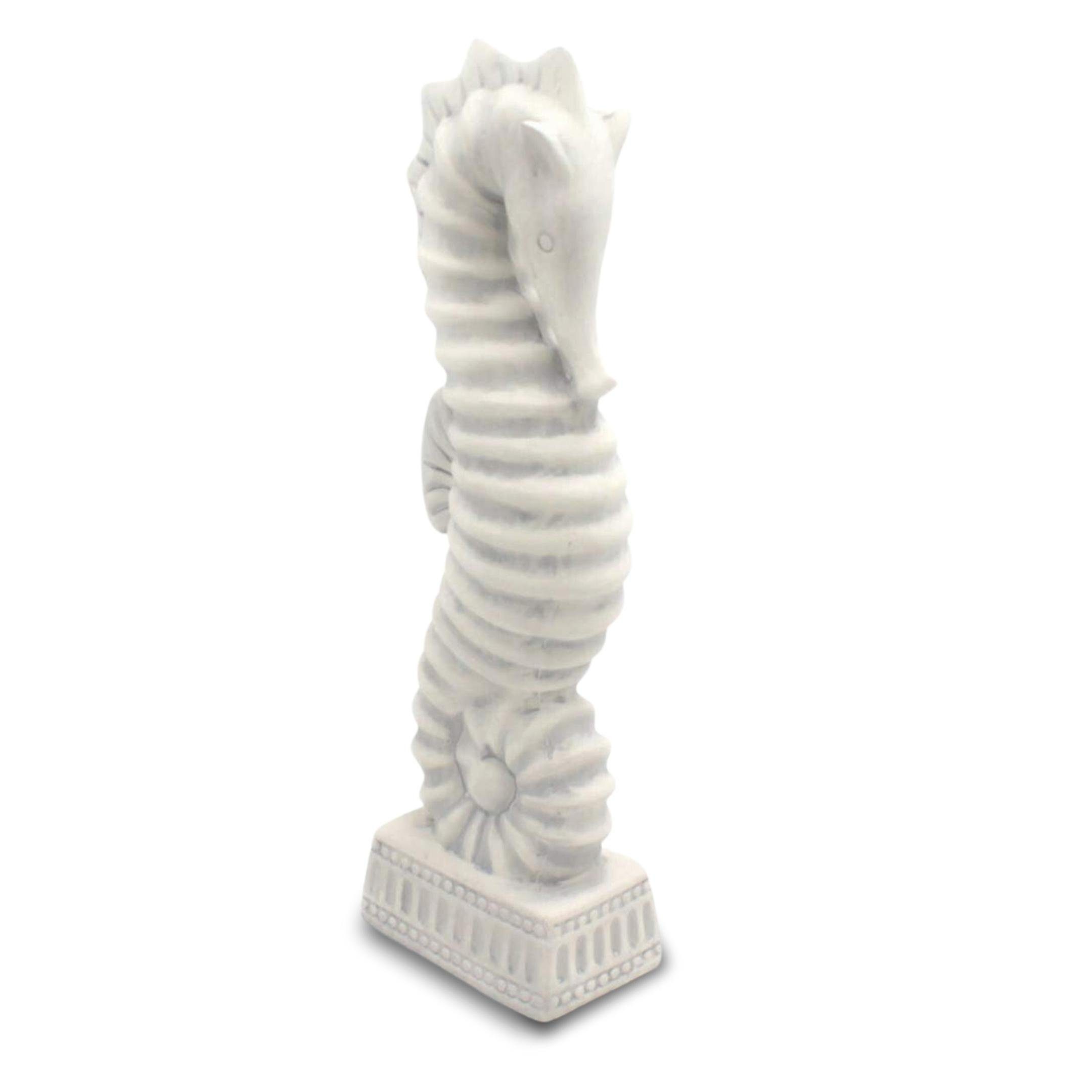 Bing Bada Weiß Dekofigur Gewischt (2 Seepferdchen 2er Tierfigur Set Keramik St)