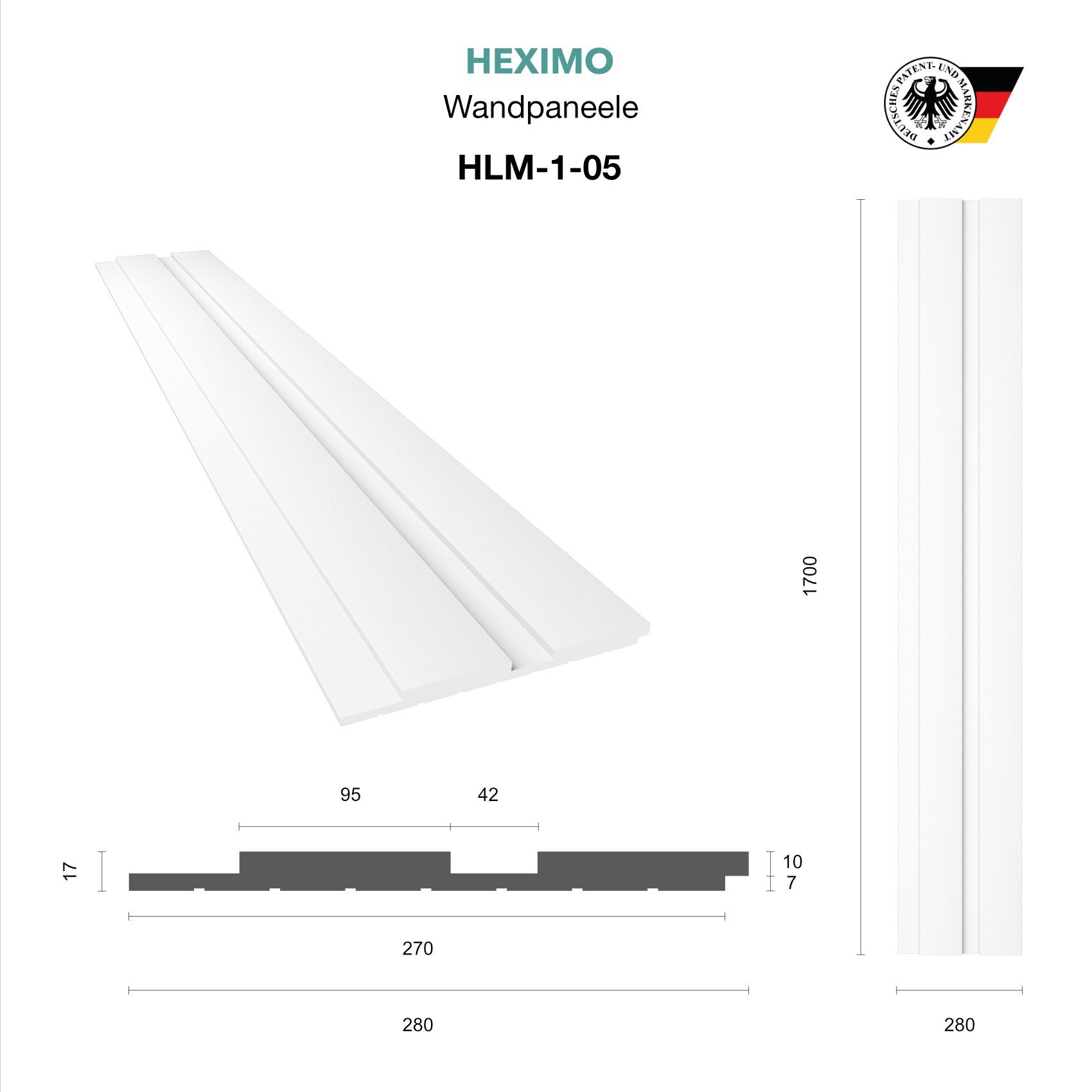 HEXIMO Wanddekoobjekt HLM-1-05 (Lamellenwand (3.67 m) günstig online kaufen