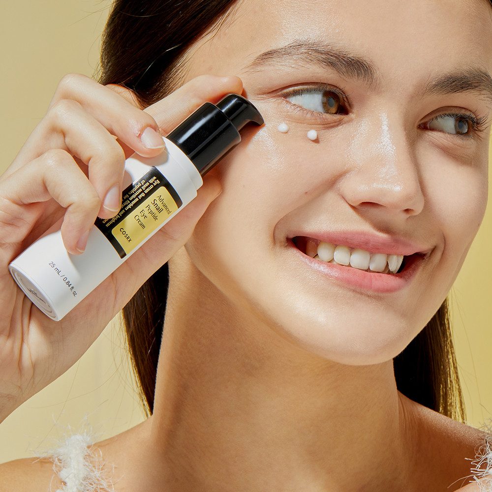 Cosrx Augencreme ADVANCED SNAIL PEPTIDE EYE CREAM, fördert Kollagenproduktion und verbessert Hautstruktur
