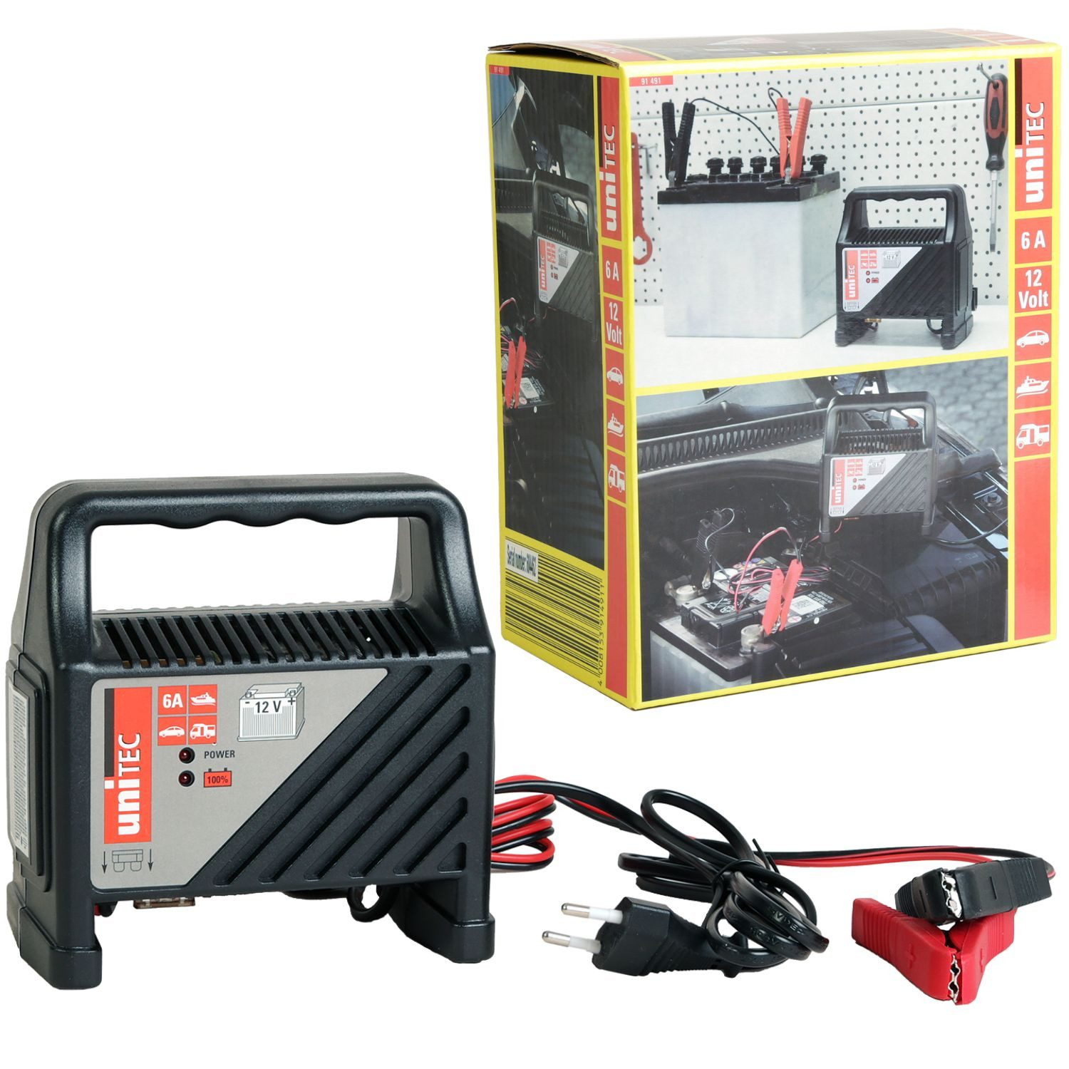 Werkzeugwagen Batterie-Ladegerät 12V 6A Anzeige