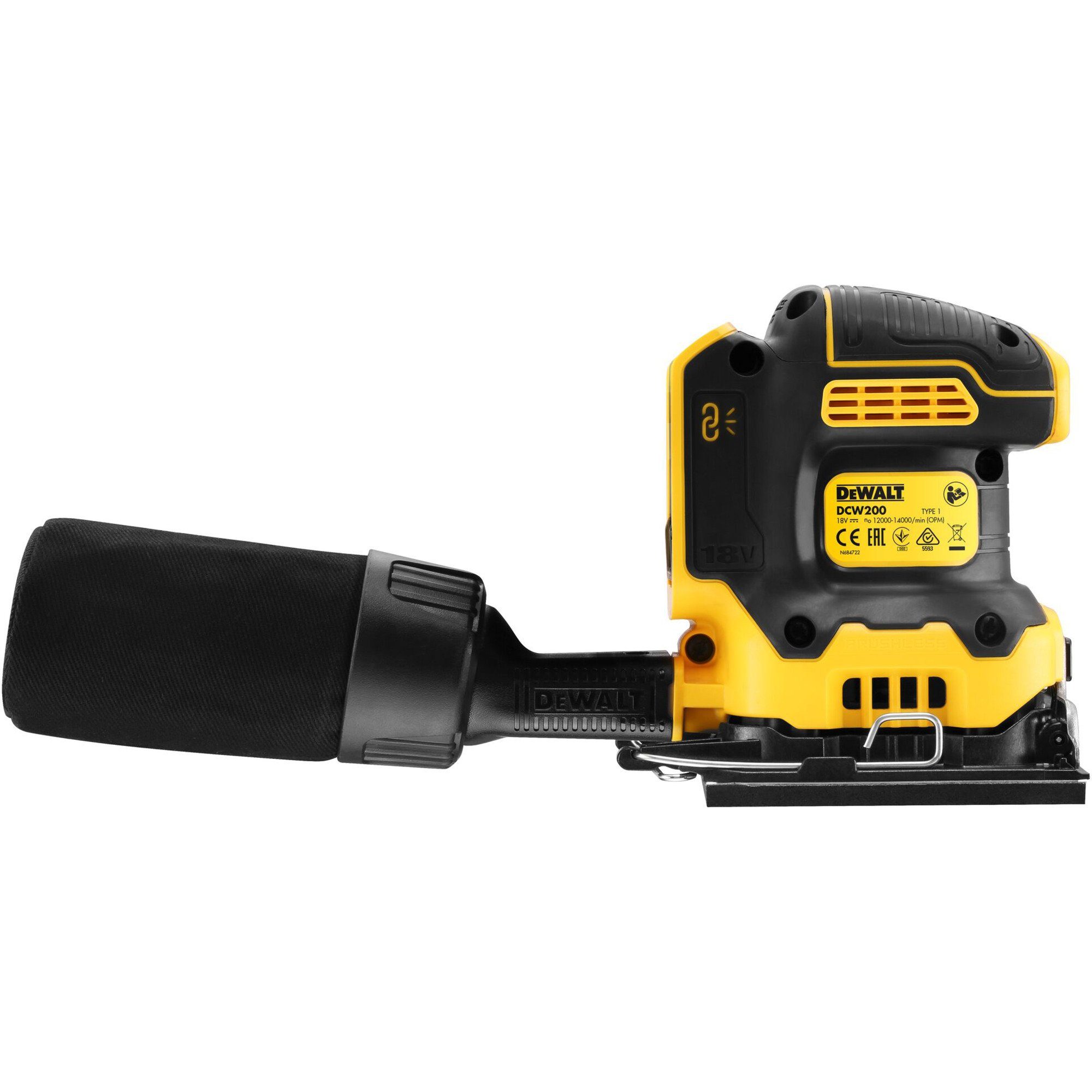 DeWalt Schwingschleifer DEWALT Akku-Vibrationsschleifer DCW200NT, 18Volt