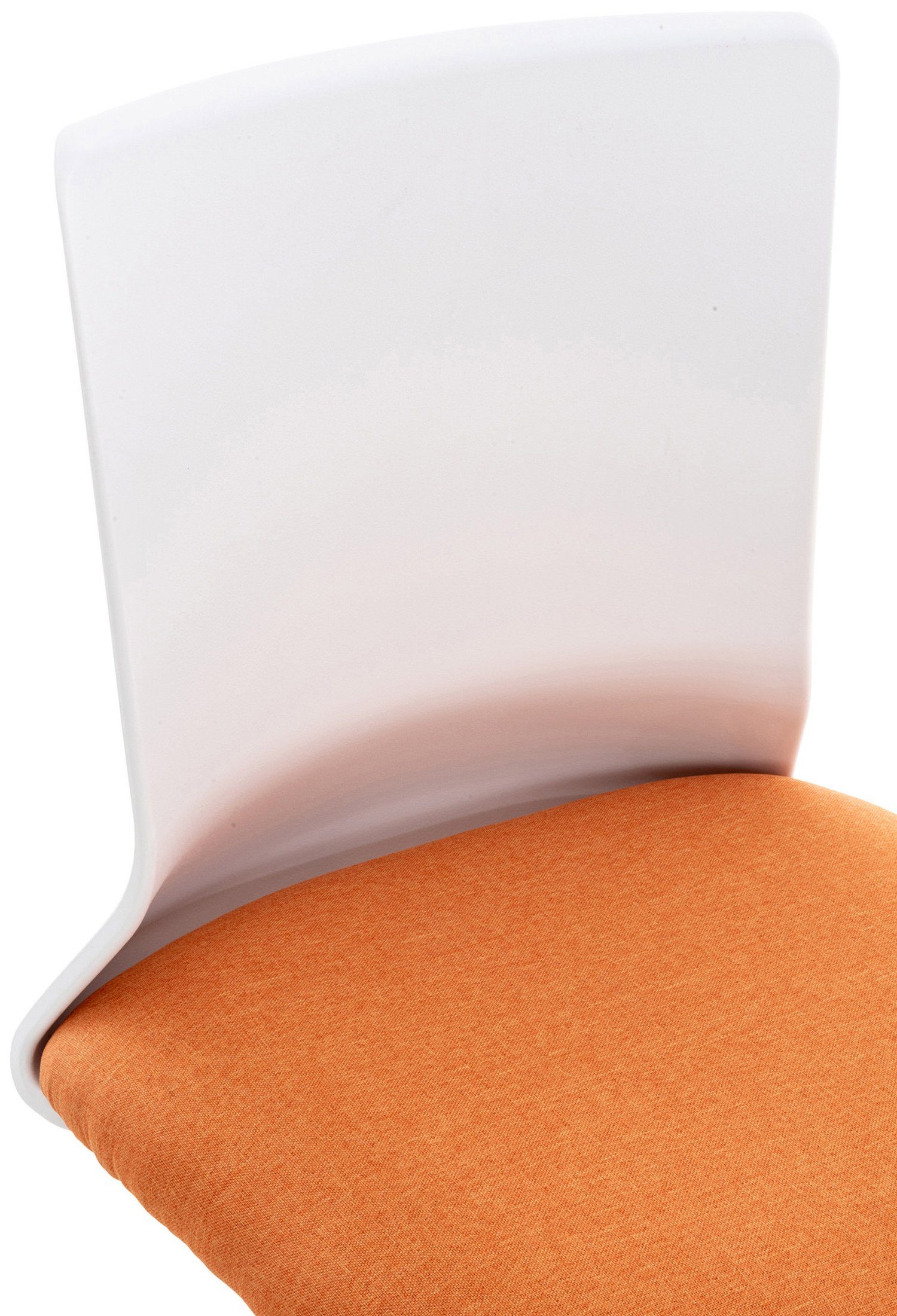 TPFLiving Bürostuhl Sitzfläche: - 360° (Schreibtischstuhl, orange Apollo mit weiß Kunststoff bequemer Chefsessel, - höhenverstellbar Drehstuhl, Gestell: Stoff drehbar und Rückenlehne Bürostuhl XXL)