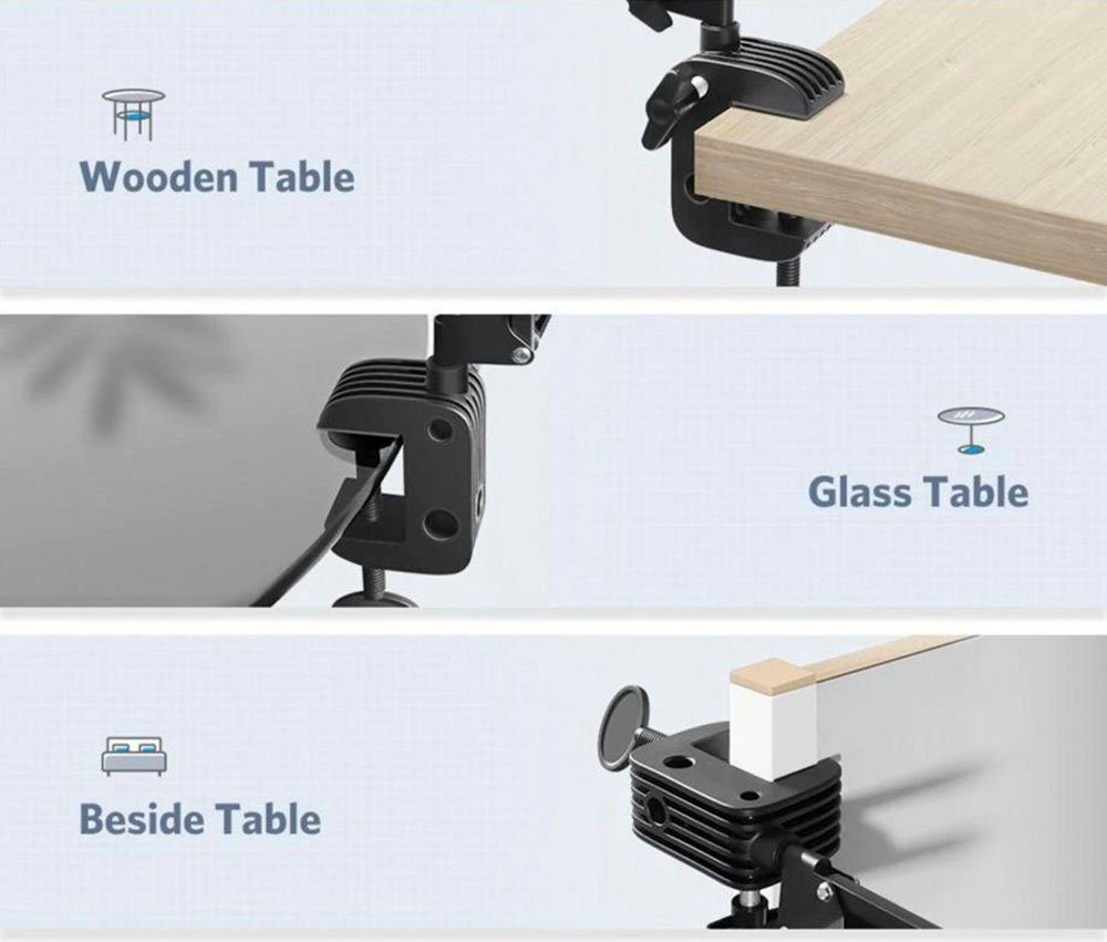 UGREEN Halterung Universal Holder Black With Flexible Long Arm, (bis 12,9 Zoll)