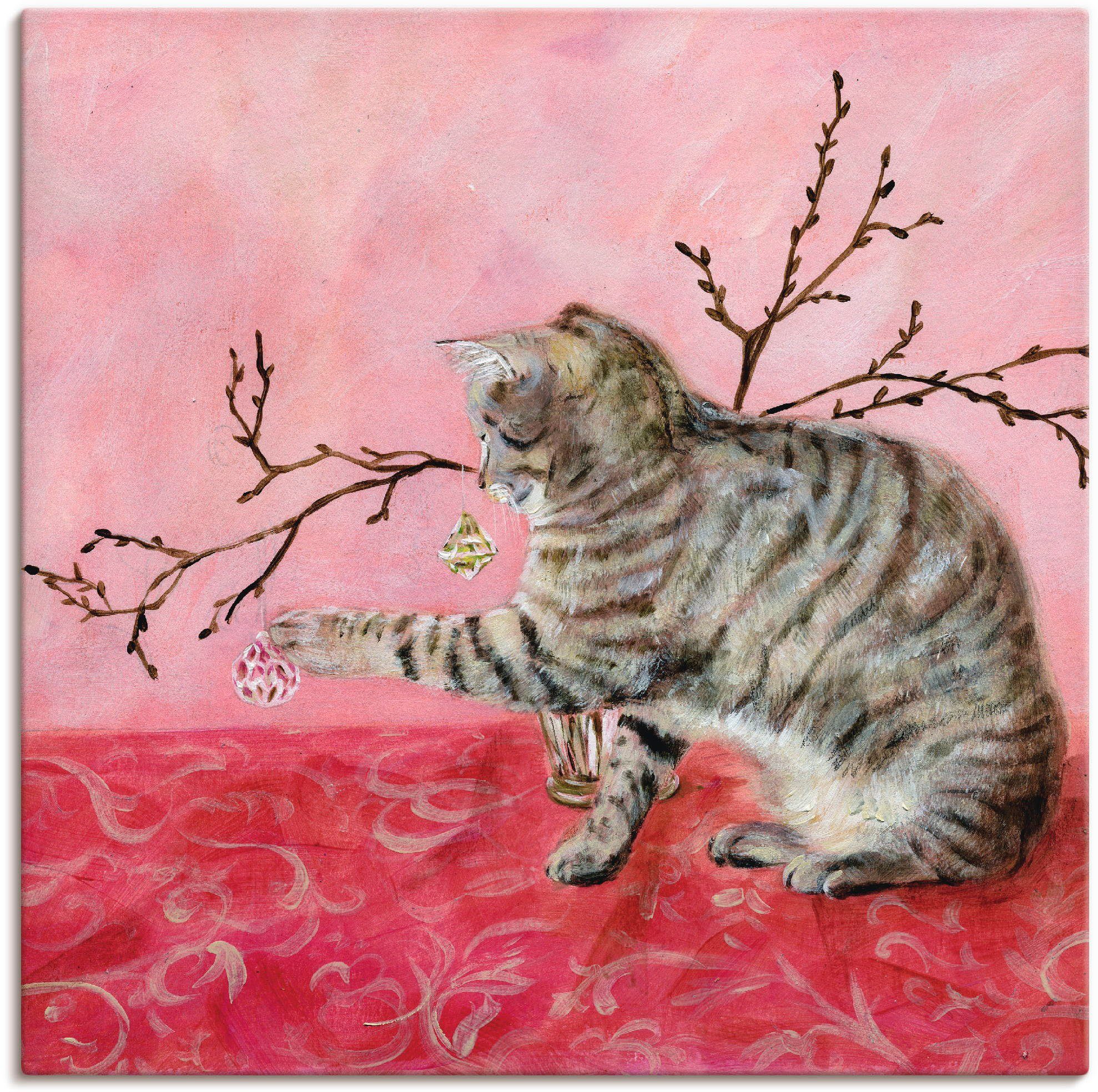 Artland Wandbild Katzenspiel, Haustiere (1 St), als Leinwandbild, Wandaufkleber oder Poster in versch. Größen