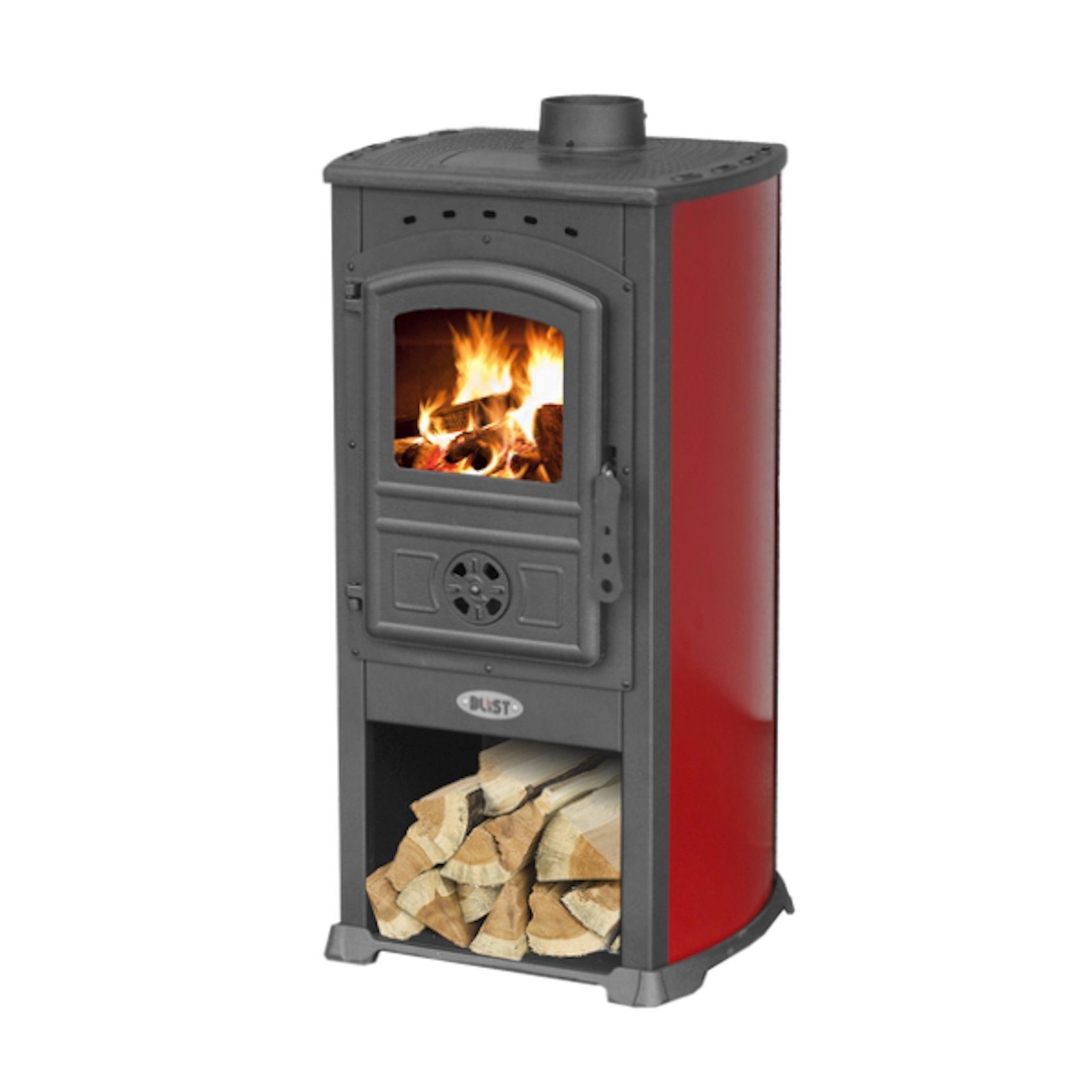 Blist Kaminofen Rot Holzofen 7,2 kW günstig online kaufen
