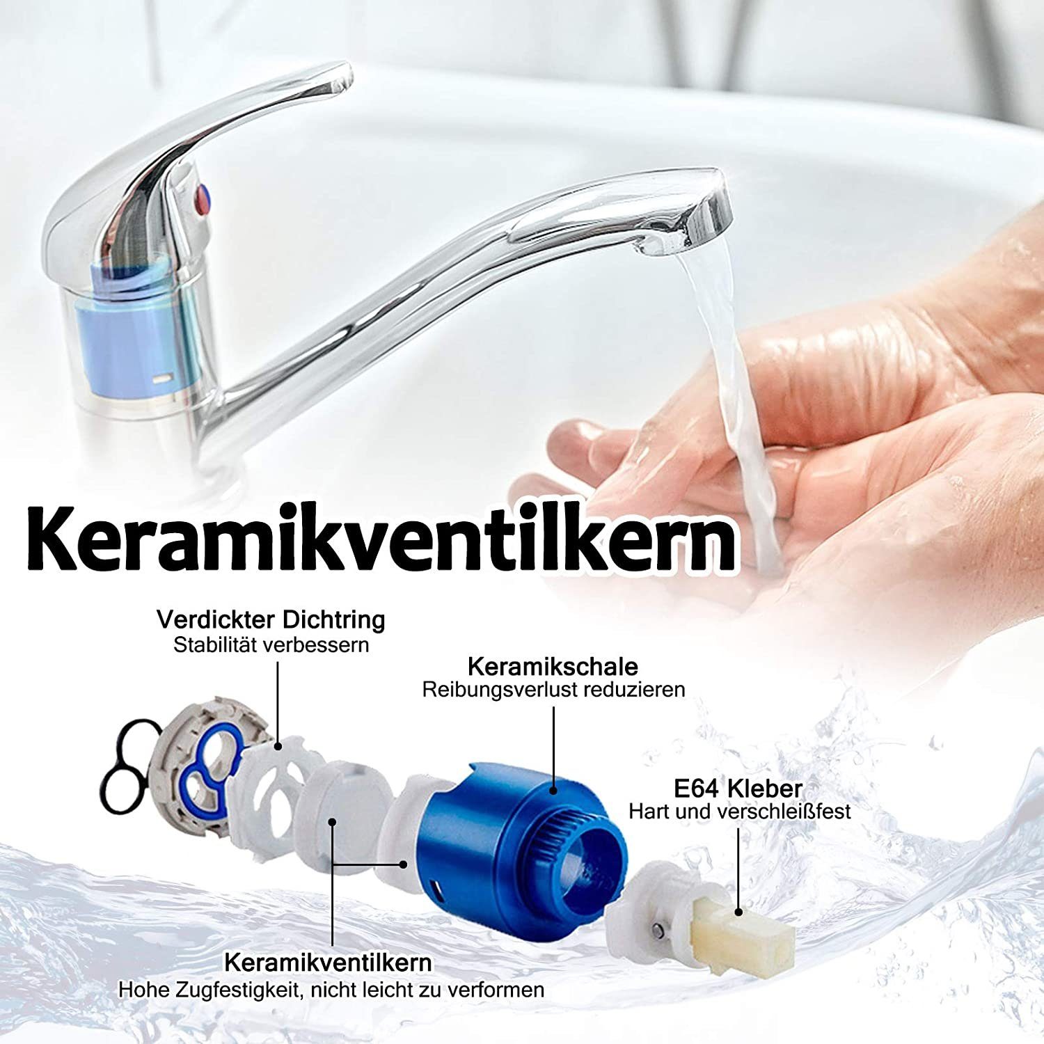 Bad Spültischarmatur Waschtischarmatur für Waschtisch Modell AUFUN Wasserhahn D