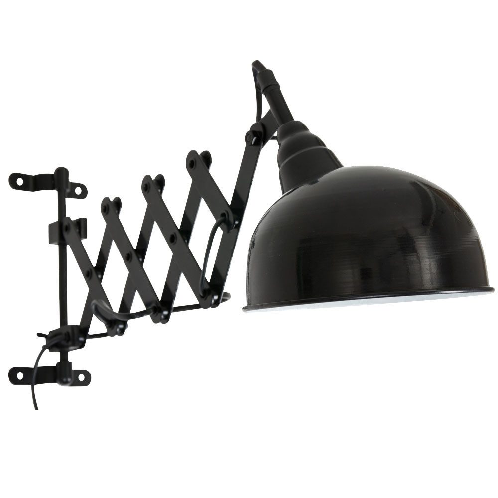 Steinhauer LIGHTING Wandleuchte, Leuchtmittel nicht inklusive, Wand Lampe schwarz Ziehharmonika Gelenk Leuchte Spot verstellbar