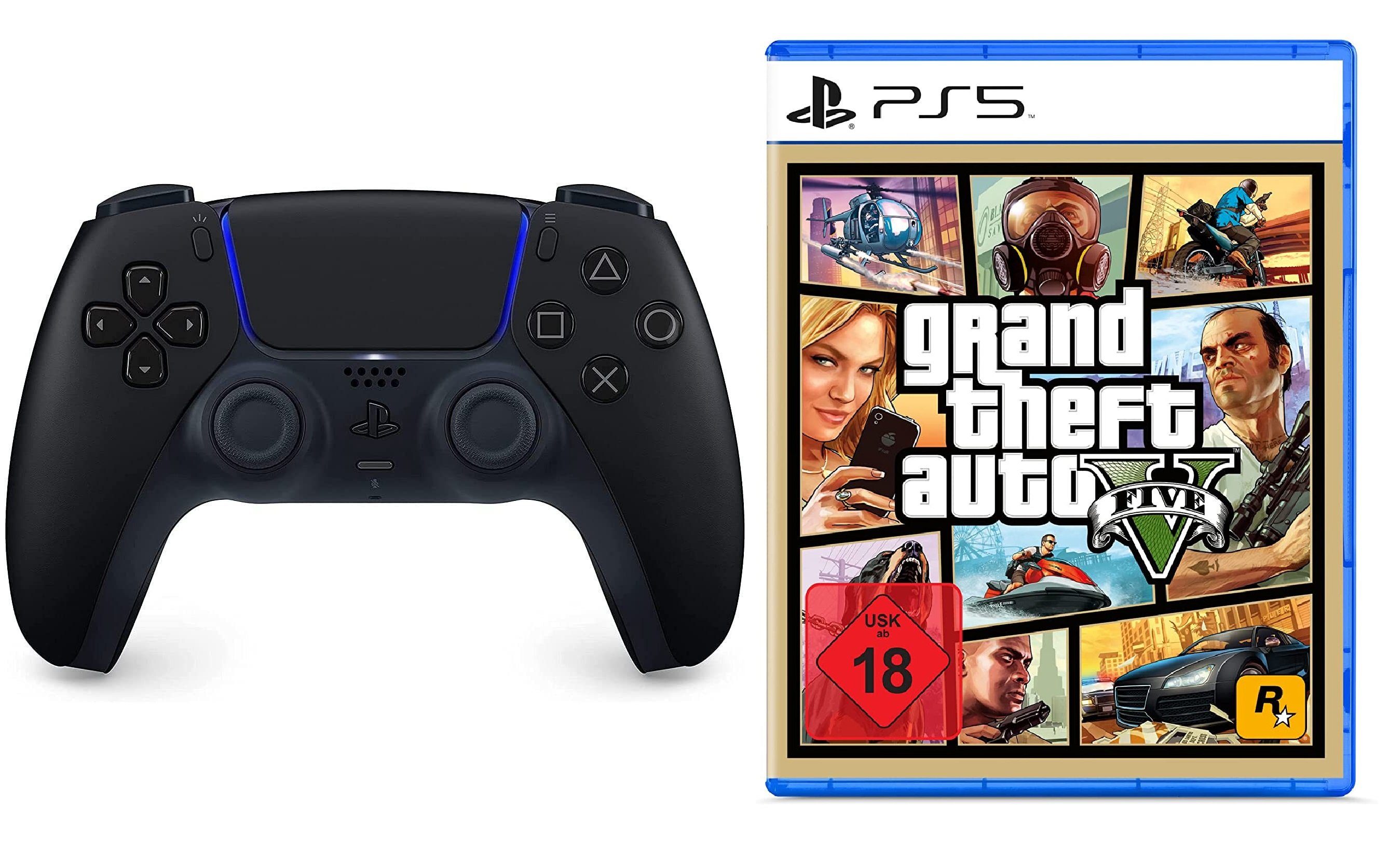 Playstation Playstation 5 Controller + GTA V PS5 Spiel - PlayStation 5-Controller (DualSense Wireless-Controller)