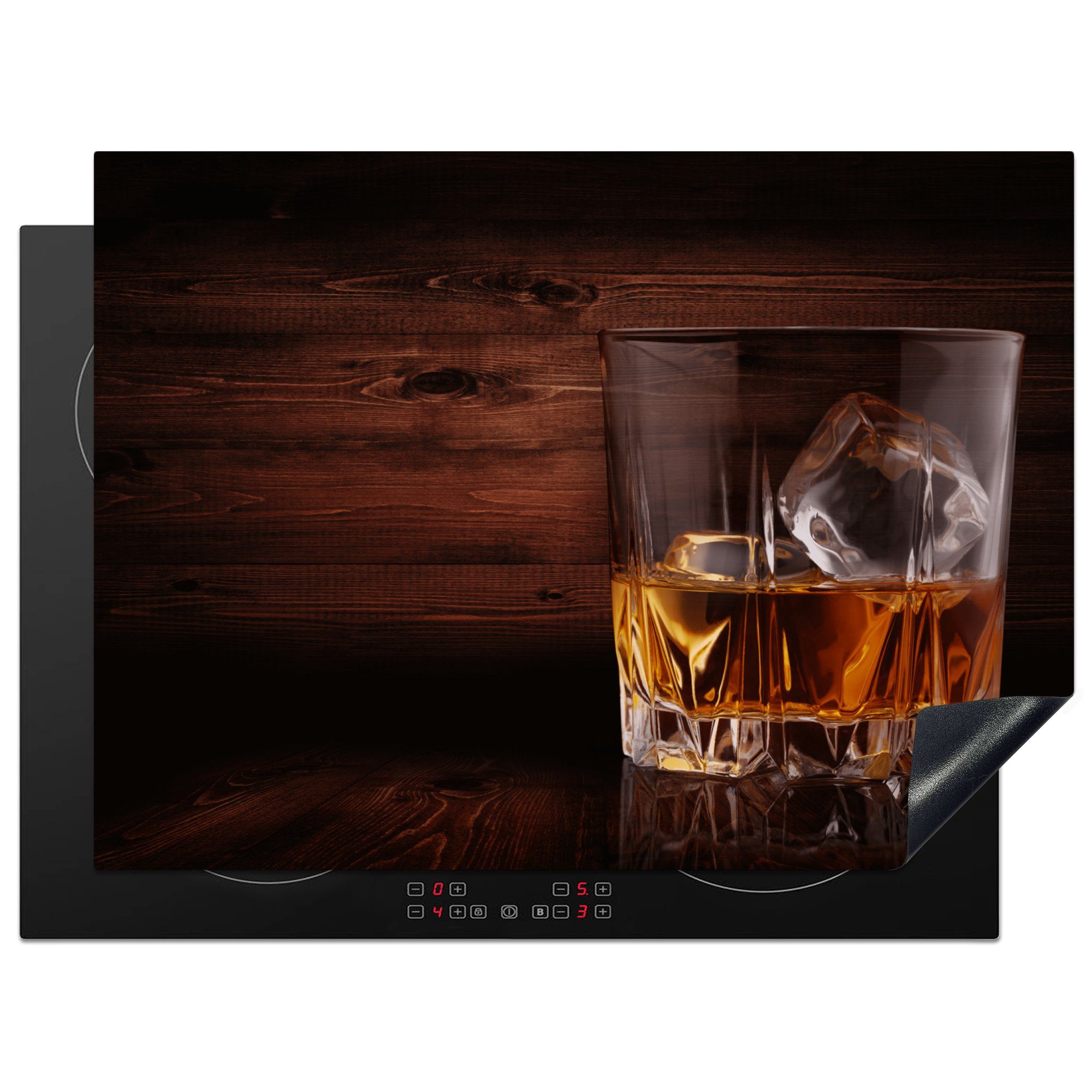 MuchoWow Herdblende-/Abdeckplatte Induktionsschutz - Whiskey - Spirituosen - Alkohol, Vinyl, (1 tlg), 70x52 cm, Mobile Arbeitsfläche nutzbar, Ceranfeldabdeckung