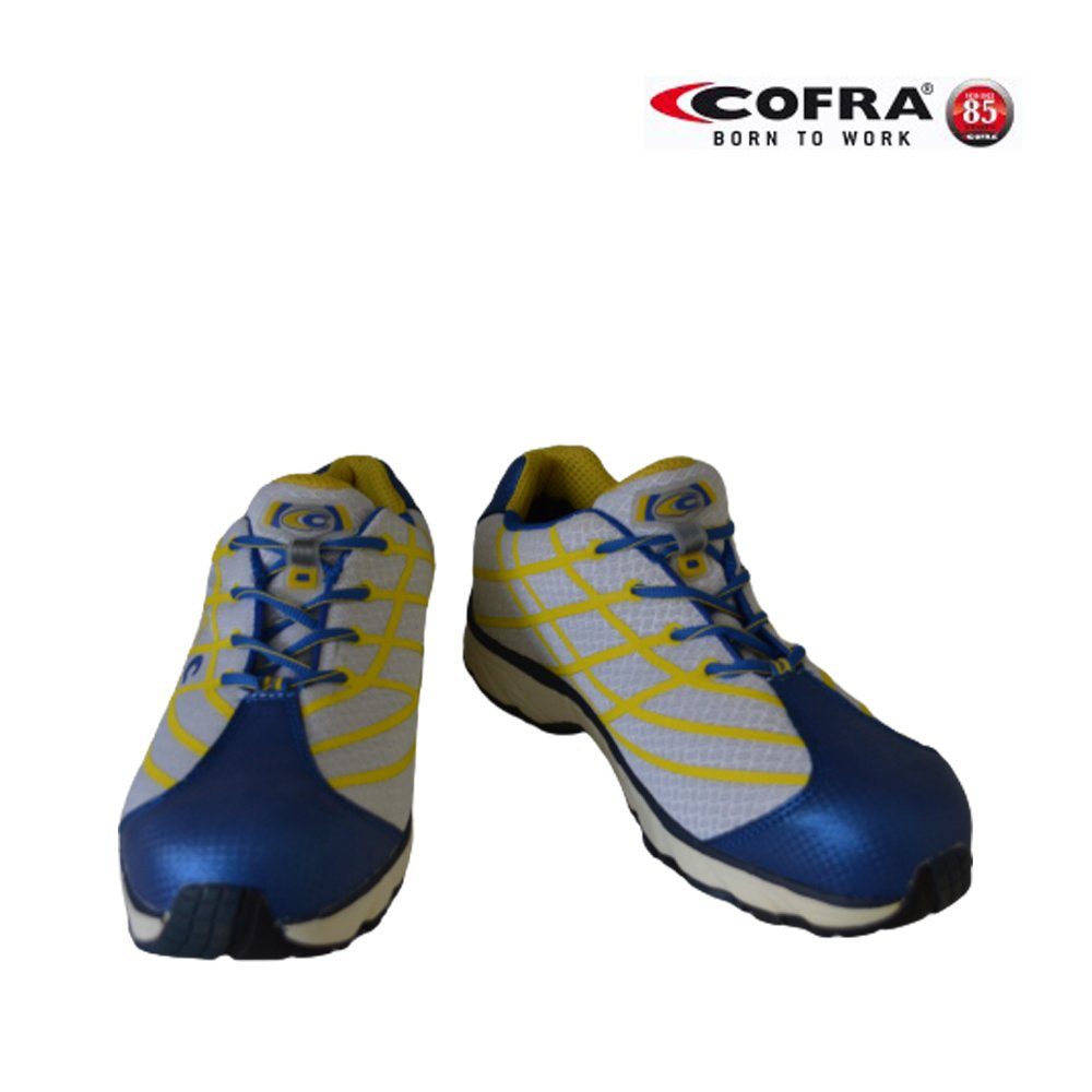 Cofra NEW ALIEN WHITE S1 P SRC Sicherheitsschuh (Set, 2-tlg., 1 Paar Sicherheitsschuhe + 2 Paar Arbeitshandschuhe (Größe 9 + 10) KAPPE: Stahlkappe mit 200 J Zehenschutz