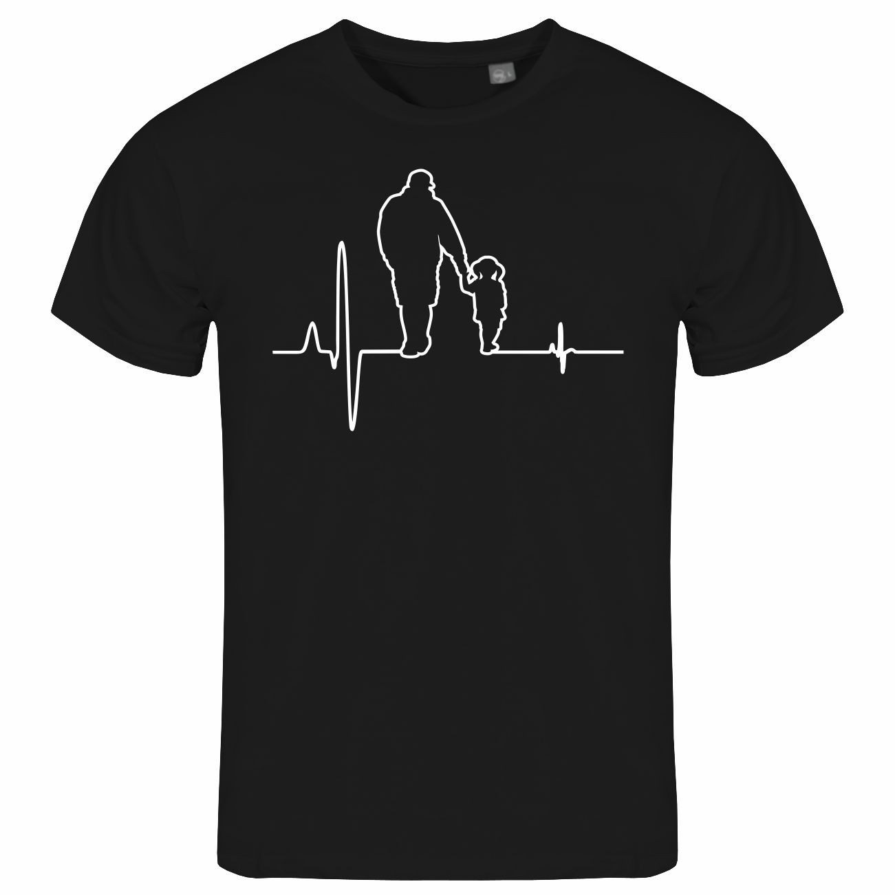 Print-Shirt Herren T-Shirt Herzschlag Vater und Tochter