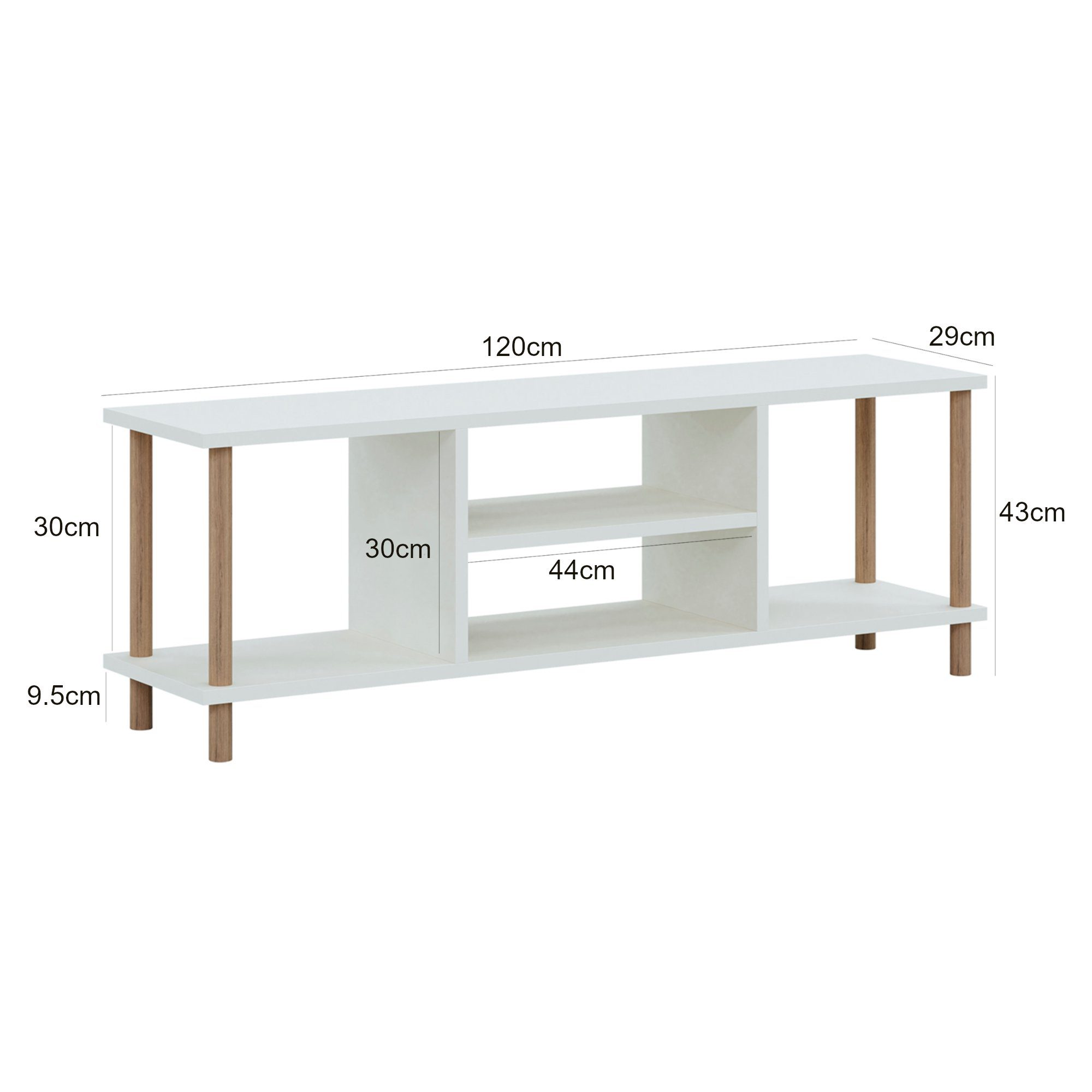 en.casa TV-Schrank Ærøskøbing TV Board 43x120x29cm Weiß