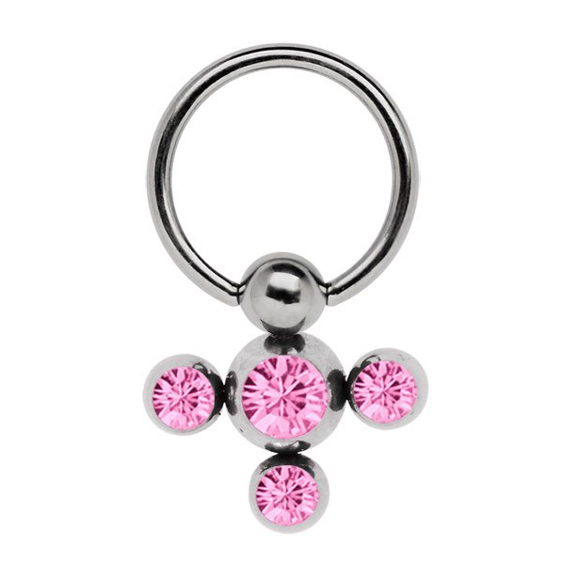 Adelia´s Intimpiercing Piercing Intimpiercing , Intimring BCR + Klemm-Verschluss mit 4 farbigen Steinen