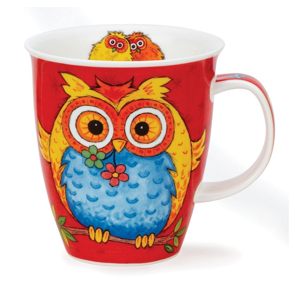 Dunoon Tasse Owls rot Nevis 0,4 l Fine Bone China, 1-tlg.