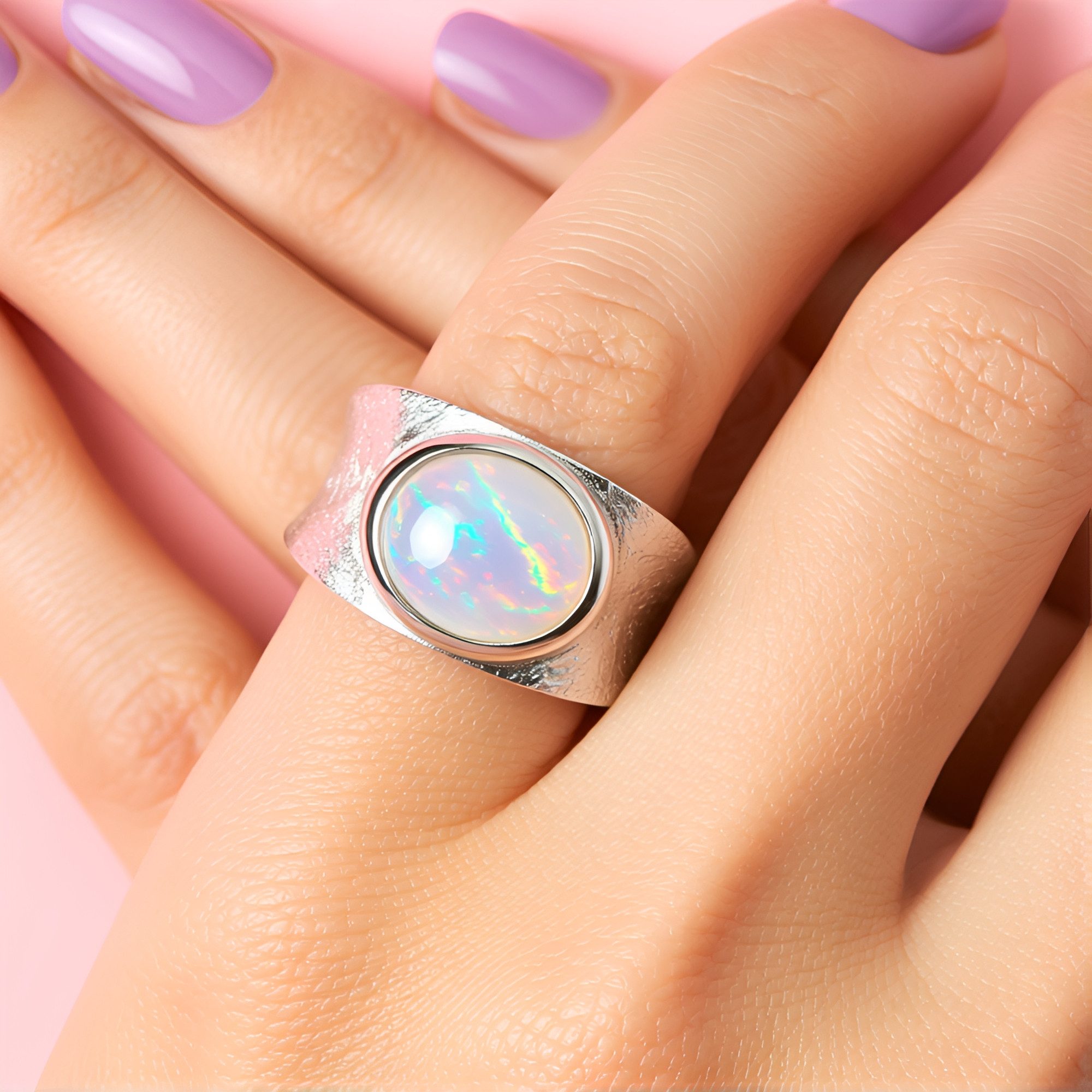 Cavill Solitärring Cavill Welo Opal Ring 1,55 Ct Sterlingsilber Ovaler Cabo günstig online kaufen