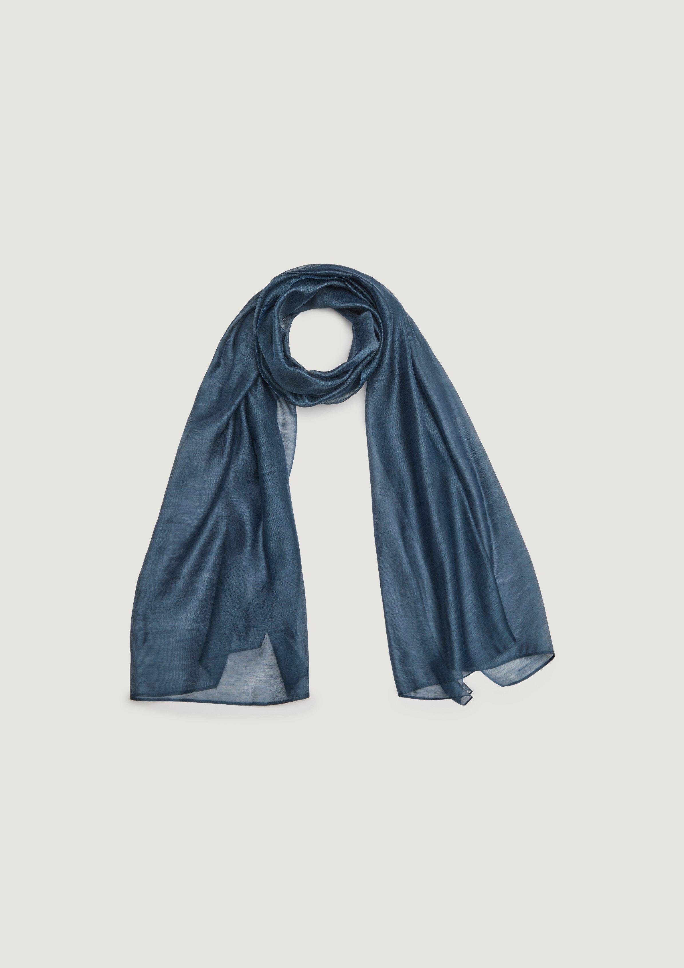 bekannte Marke Comma Halstuch Tuch aus Seidenmix tiefblau