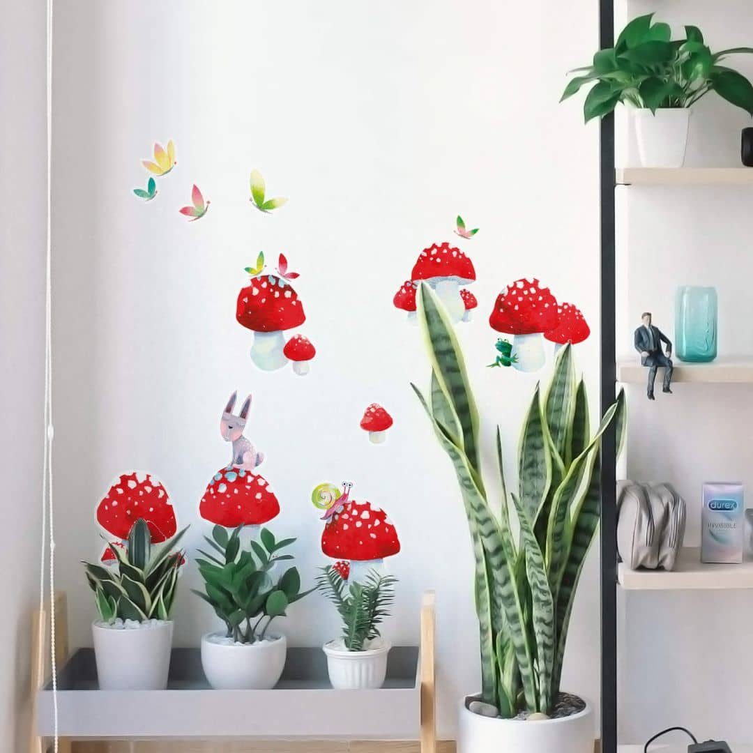 K&L Wall Art Wandtattoo Wandtattoo Blanz Märchen Kinderzimmer Glückspilze Glücksbringer, selbstklebende Wandsticker für Babyzimmer, hergestellt in Berlin