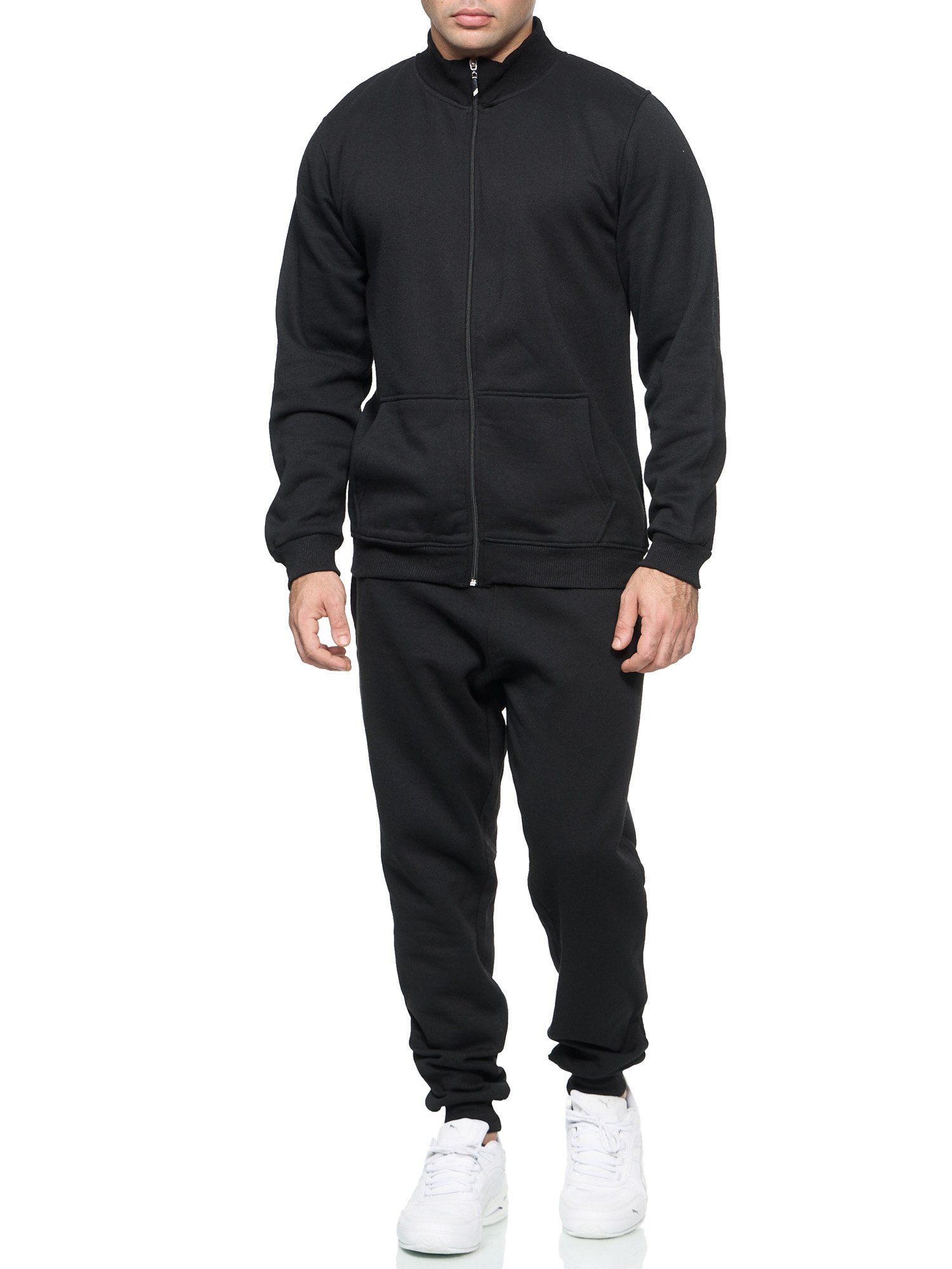 L.gonline Freizeitanzug Herren Trainingsanzug Freizeitanzug ohne Kapuze 500A (Zipperjacke ohne Kapuze und Hose, 2-tlg., Zipperjacke und Hose), Fitness Freizeit Casual