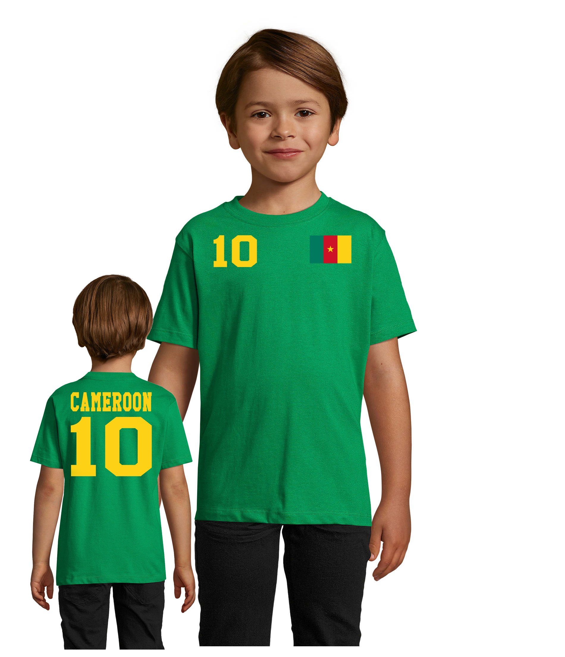 T-Shirt Kinder Kamerun Afrika Cup Sport Trikot Fußball Football Weltmeister WM