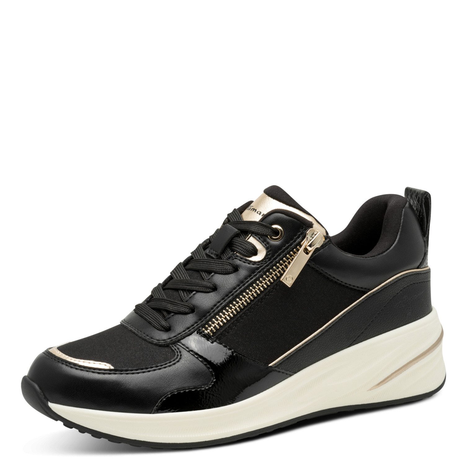 Tamaris Keilsneaker Halbschuh, Freizeitschuh mit Außenreißverschluss, schmale Form